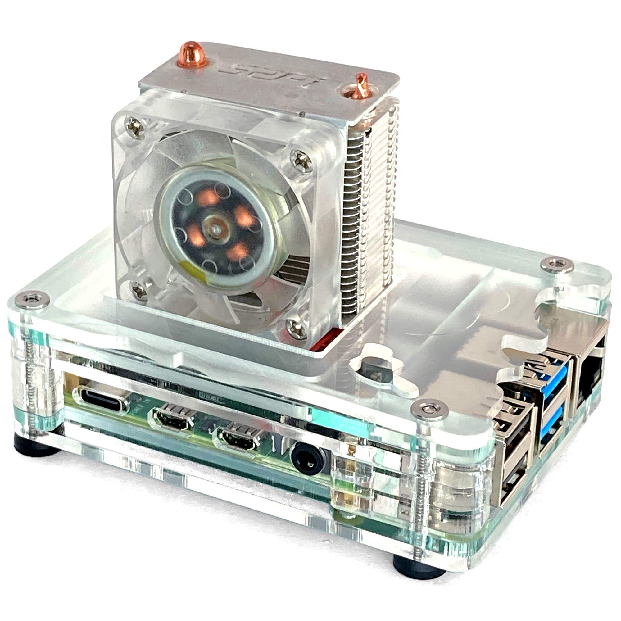 C4Labs Zebra Ice Cube Case Kit For Raspberry Pi 3B+ Or 4B And Ice Tower Cooler (Not Included) Ice Green