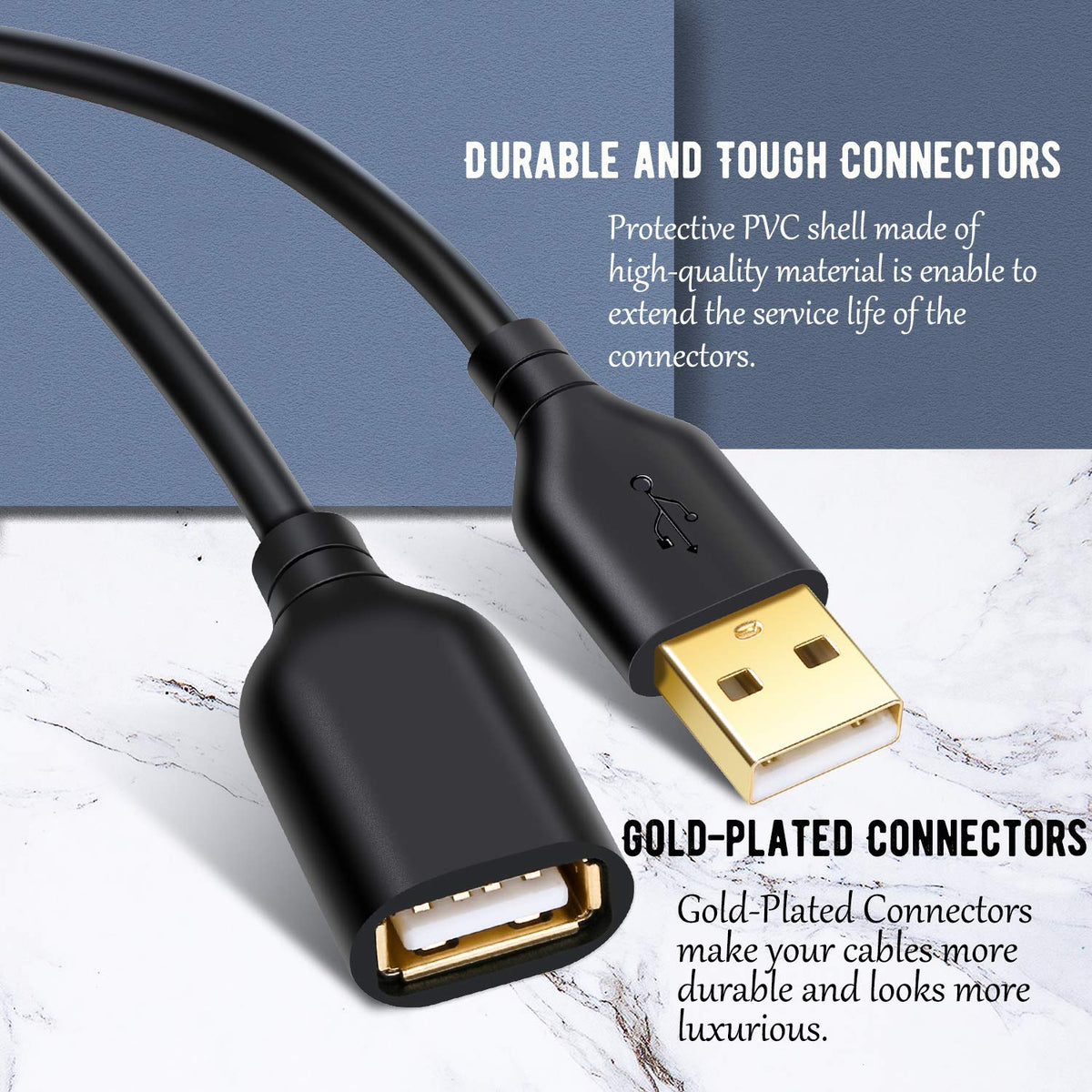 Costyle Usb Extension Cable 6Ft, 2 Pack Usb 2.0 Usb Type A Male To A F ...