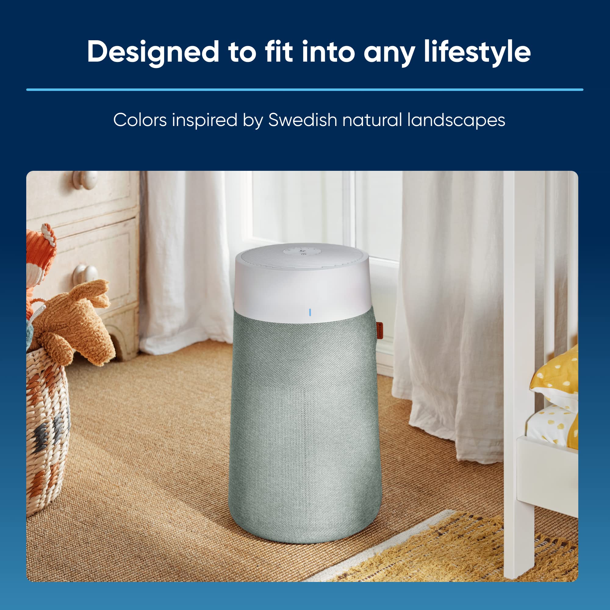 Blueair Genuine Pre Filter Blue Pure 411I Max And 411A Max Air Purifiers, Washable Fabric, Moss Green