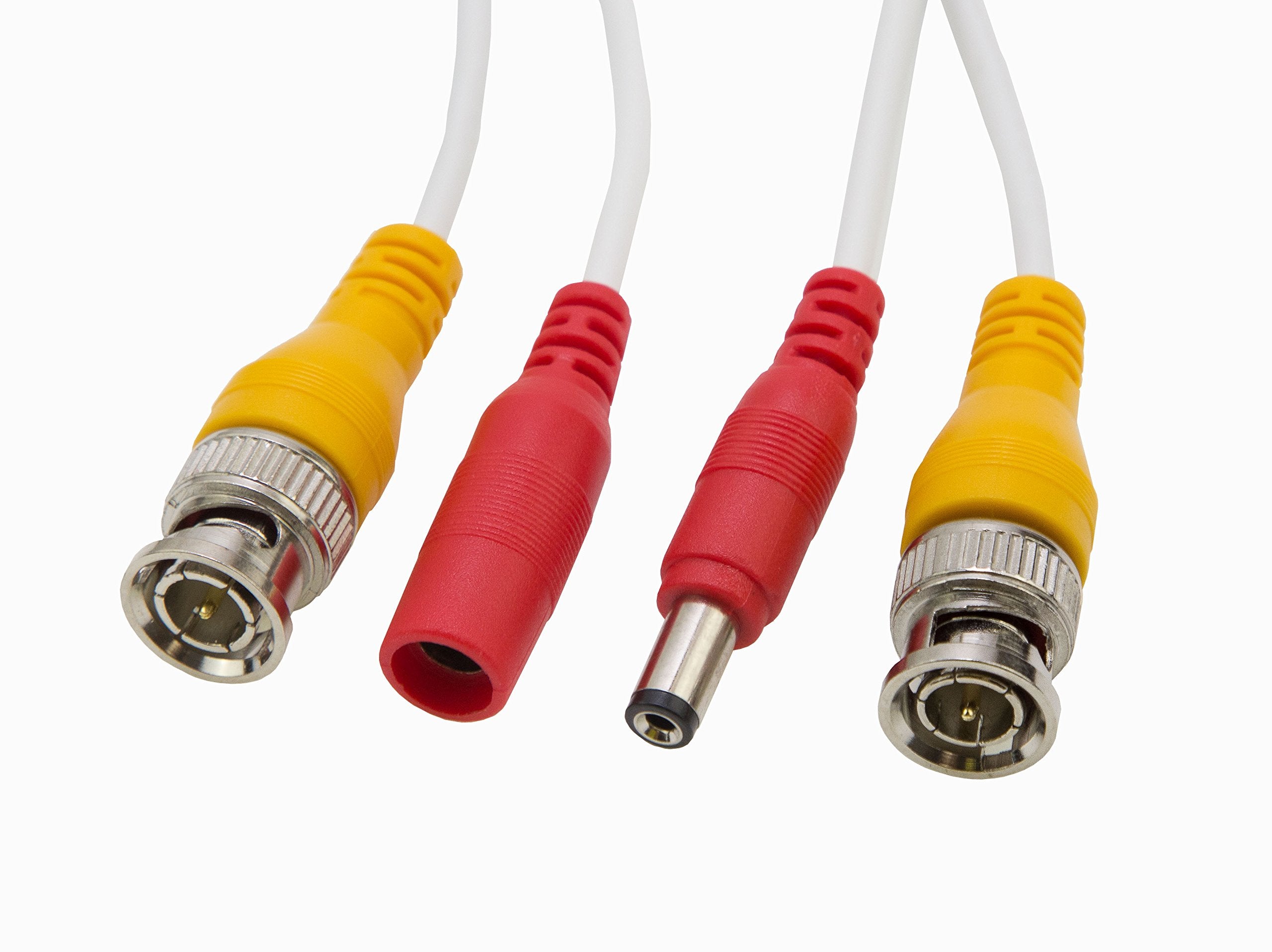 100Ft Pre Made All In One Bnc Video And Power Cable With Connector For Surveillance Cctv Security Camera Video System   White