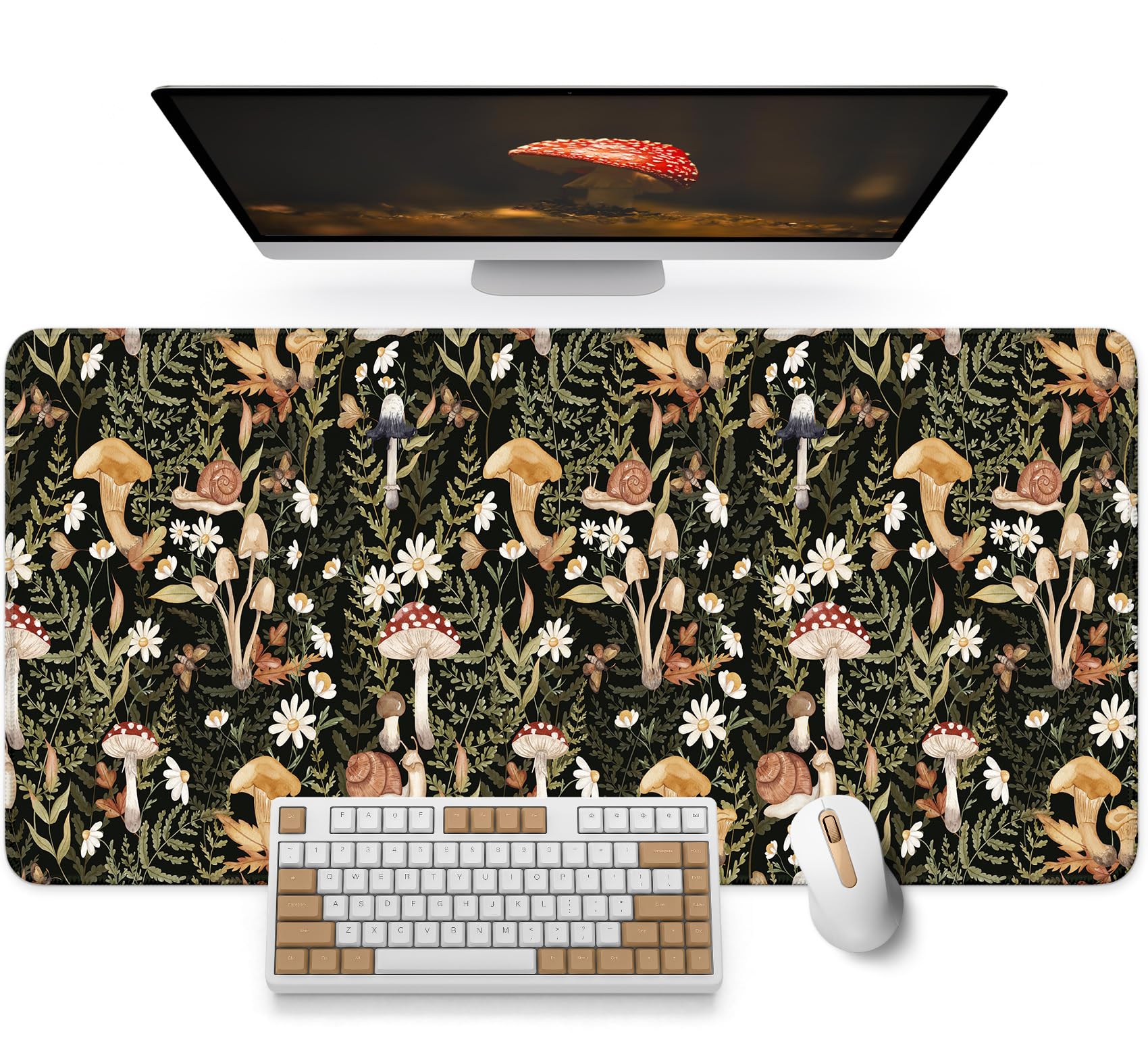 Large Mouse Pad for Desktop, Cute Desk Mat Pad Protector for Work & Gaming, Aesthetic Pretty Anti-Slip Laptop Blotter Cover for 