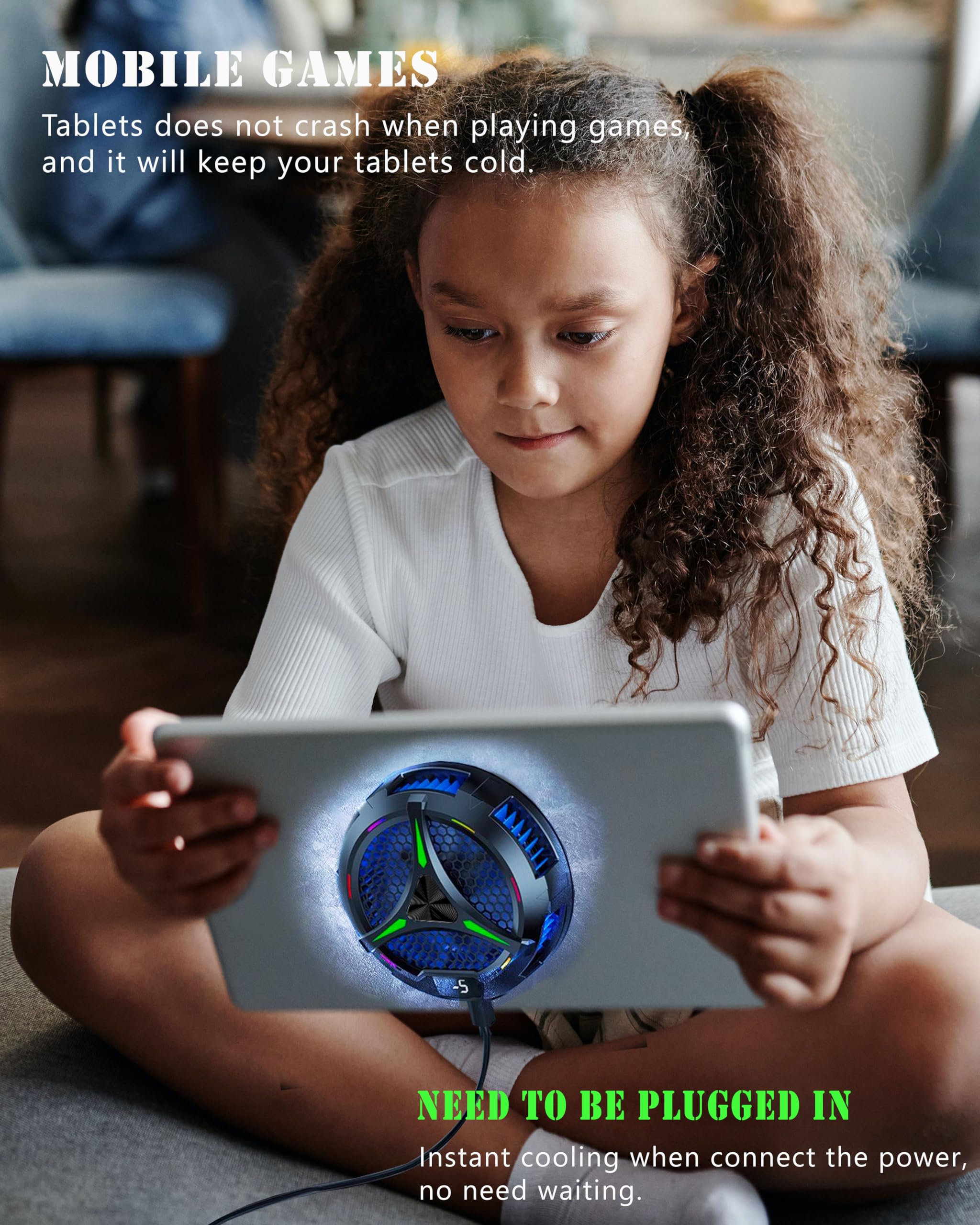 Acedays Magnetic Cooler For Ipad,Tablet Cooler For Ipad/Surface Pro/Samsung Tab,Universal Radiator With Temperature Display For