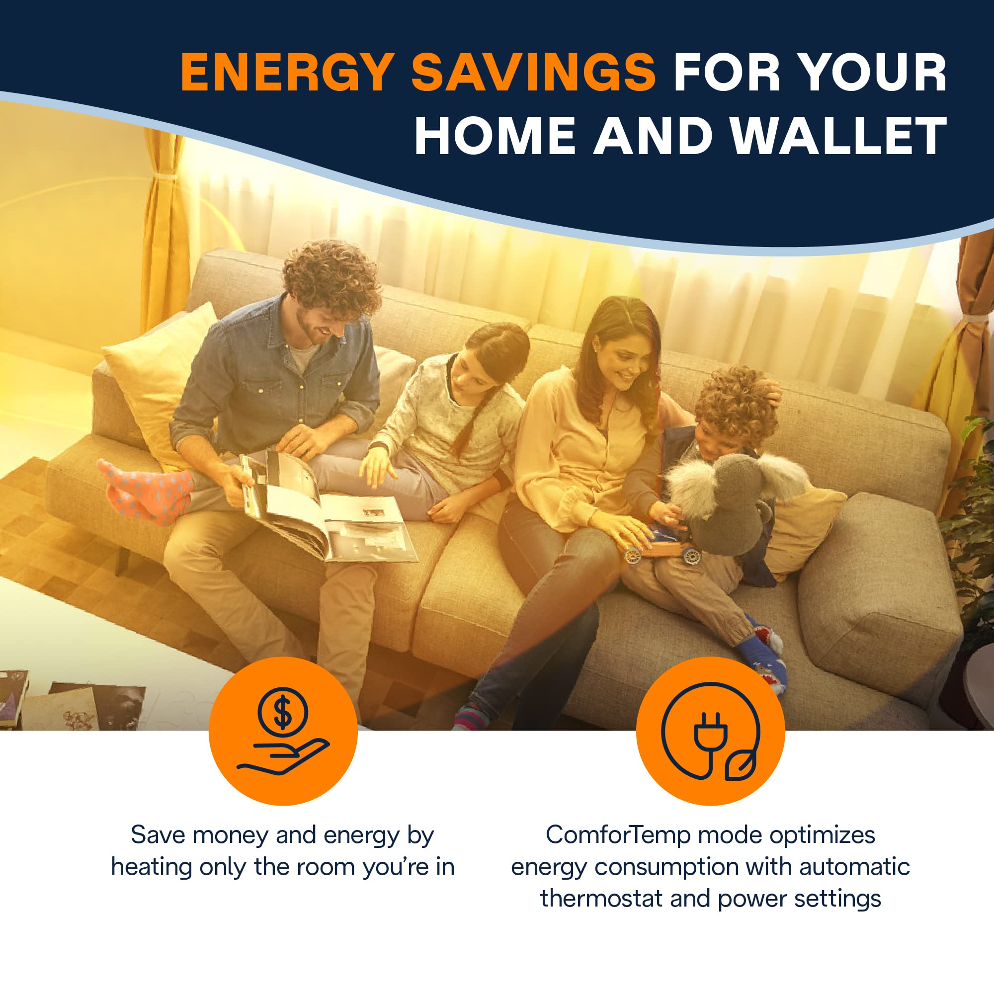 De'Longhi Oil Filled Radiator Heater, 1500W Electric Space Heater For Indoor Use, Portable Room Heater, Energy Saving, Full Room