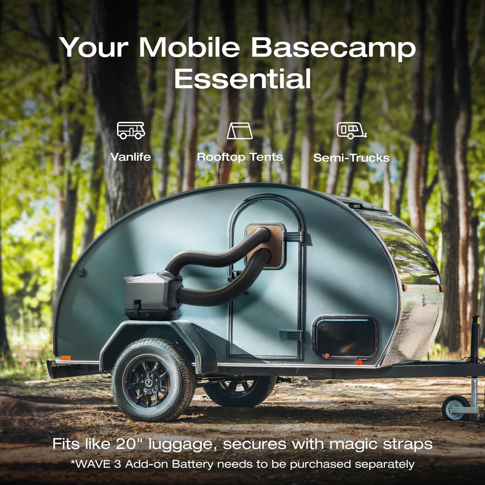 Ef Ecoflow Wave 3 Portable Air Conditioner, 1800W/6100 Btu Cooling And 2000W/6800 Btu Heating, 1000W Fast Charging In 75 Mins, 8