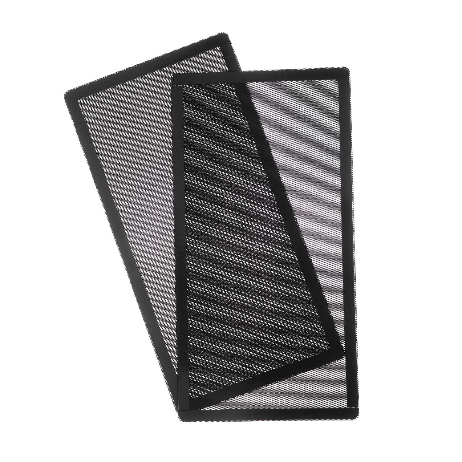 287Mm 140Mm X 2 Pc Fan Dust Mesh Filter 11.3Inch X 5.79Inch Pvc Computer Pc Case Dust Proof Filter Cover Magnetic Black 2 Pack