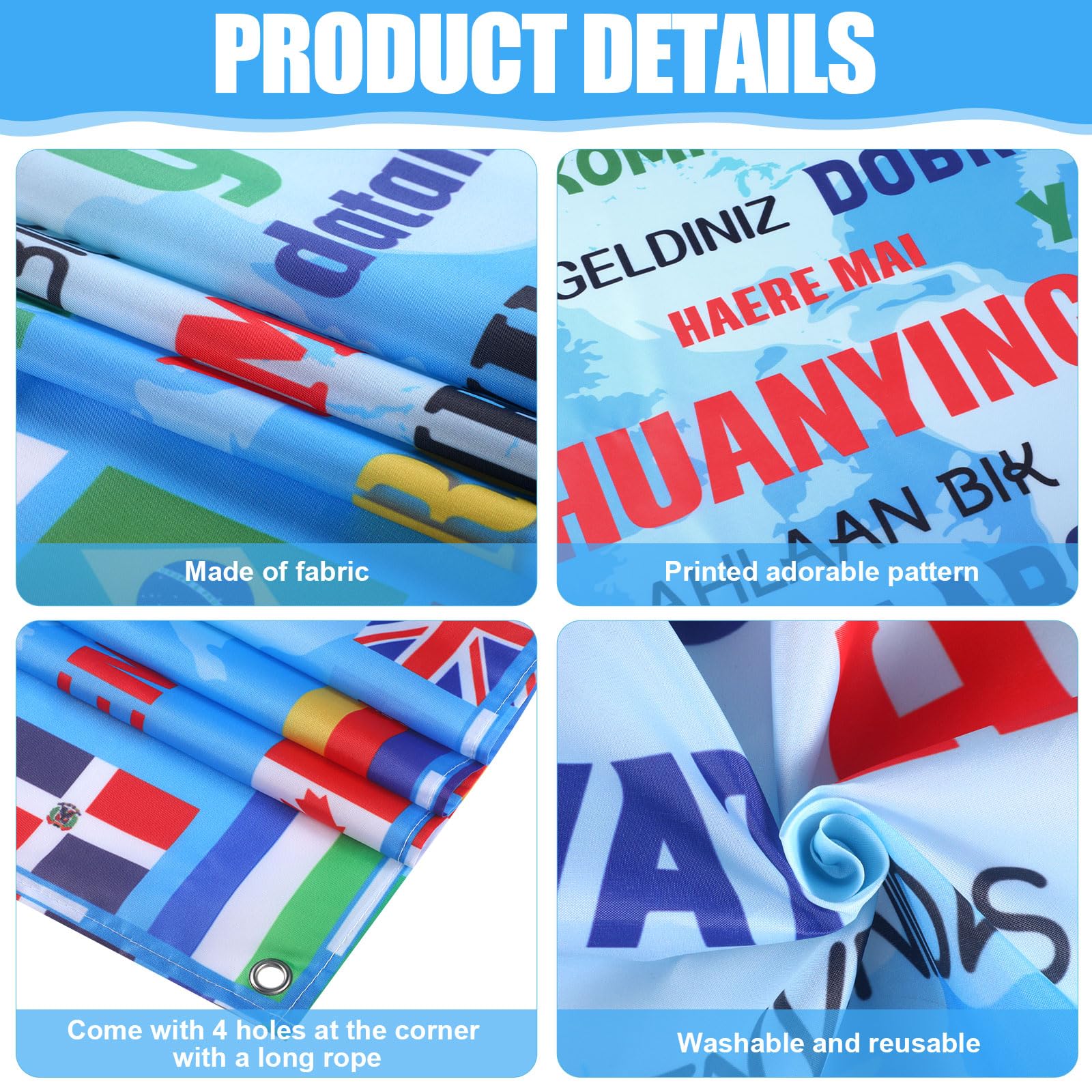 Tatuo International Flag Backdrop International Welcome Banner World Flags Background Around The World Banner Decoration For Cou