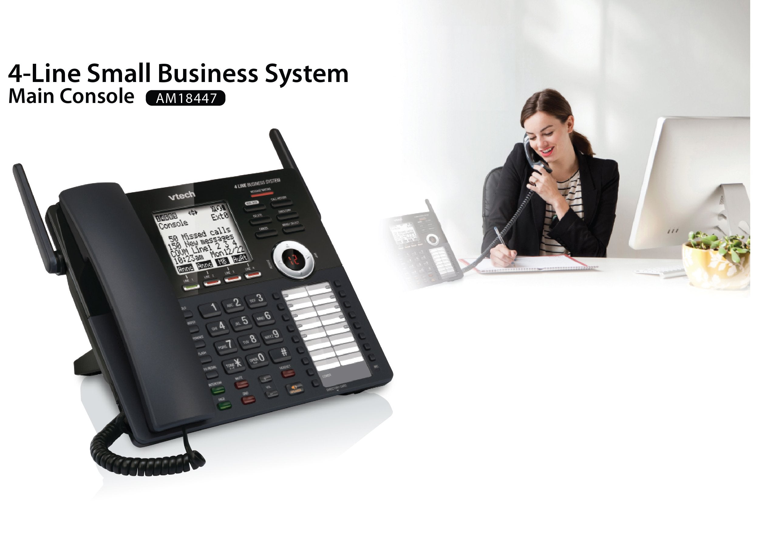 Vtech Accessory Handset For Vtech Am18447 Small Business System, Black