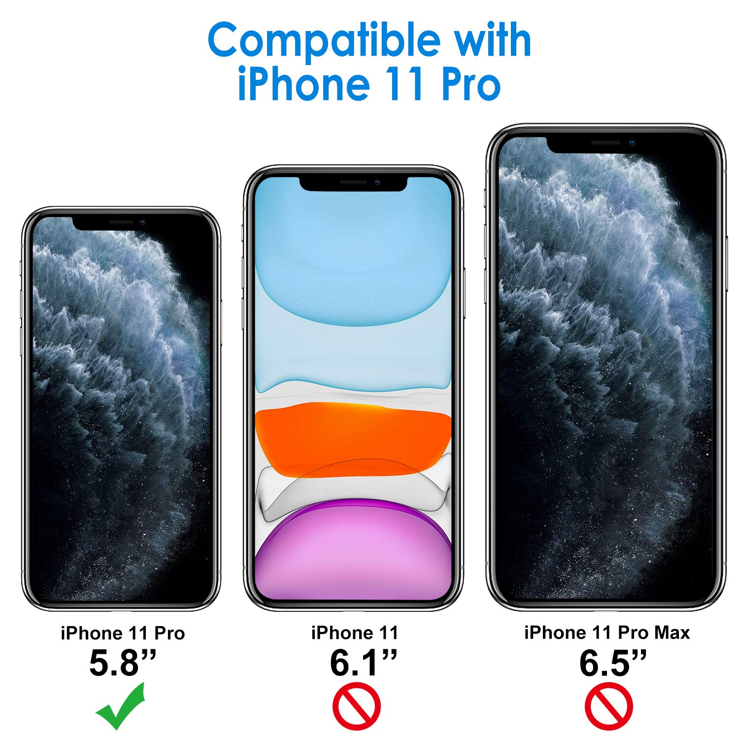 Jetech Case For Iphone 11 Pro 58 Inch, Non Yellowing Shockproof Phone Bumper Cover, Anti Scratch Clear Back (Clear)