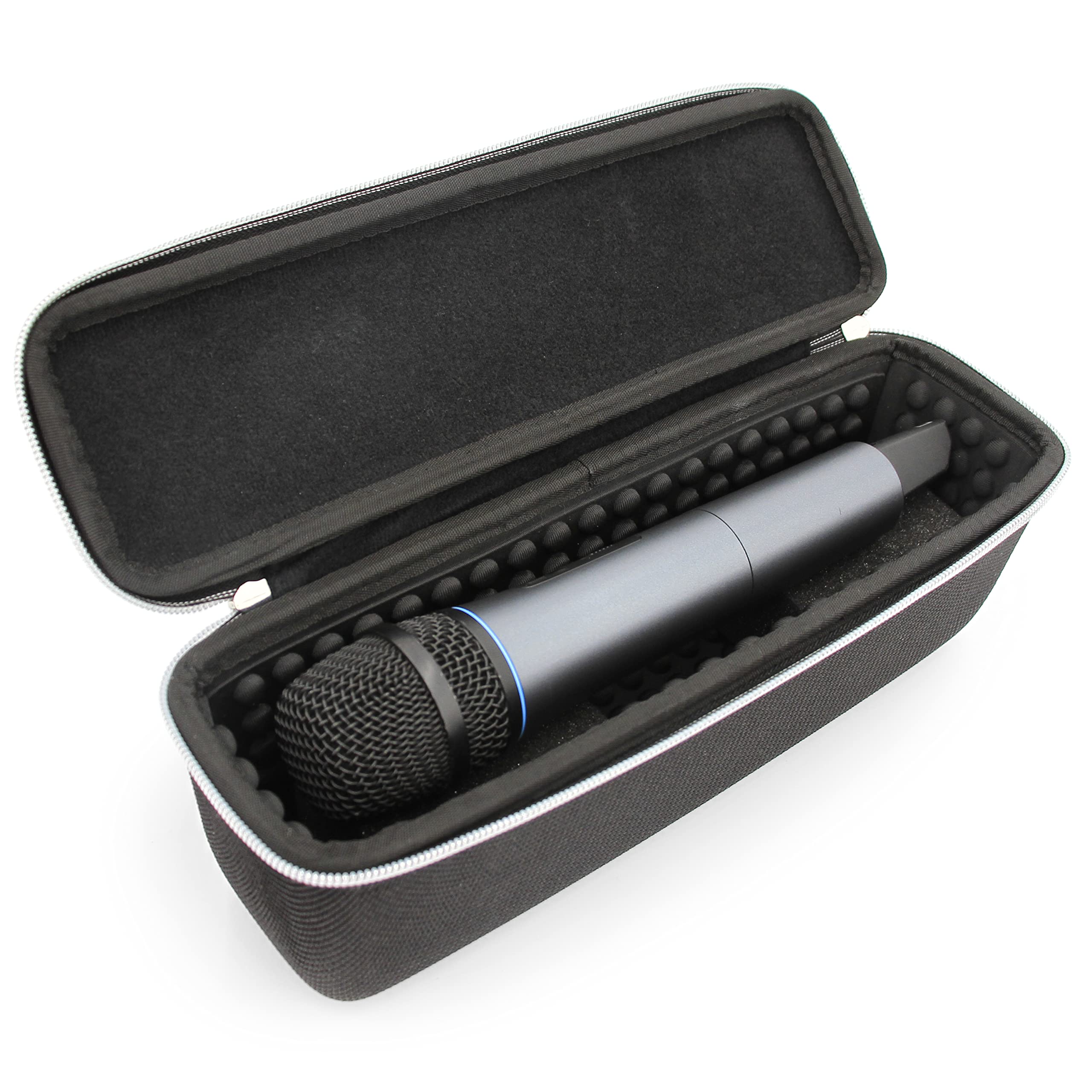 CASEMATIX Wireless Microphone Case Compatible with Two Wireless Mic System Microphones Up To 10.75  by Sennheiser, Shure and Mor