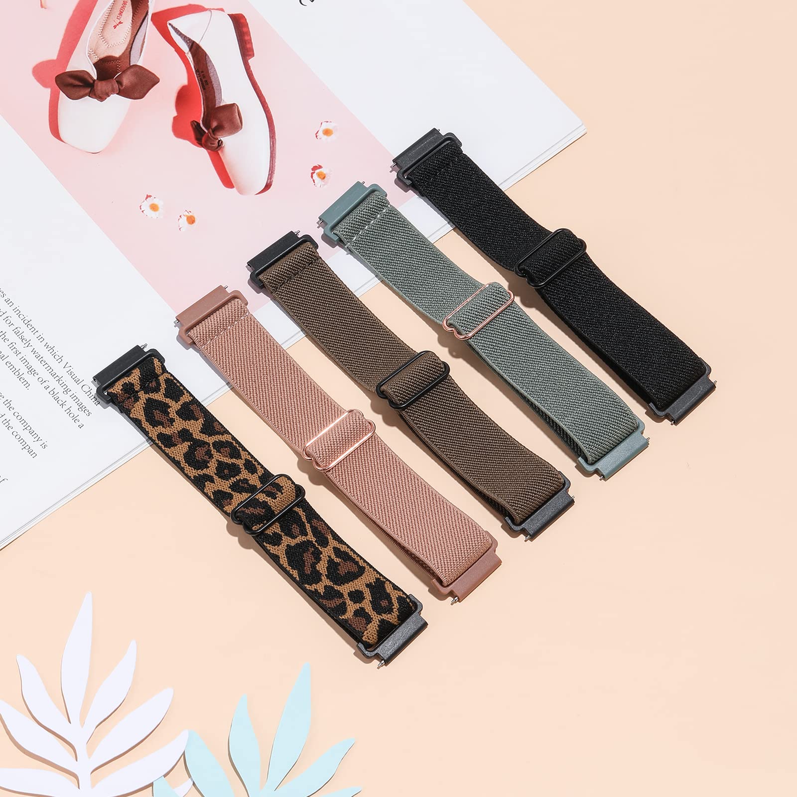 Ahxll 2Pack Nylon Bands Compatible With Samsung Galaxy Watch 7/6/5/4 44Mm 40Mm/Galaxy Watch Fe/Watch 6 4 Classic 42Mm 46Mm 43Mm 47Mm/ Watch 5 Pro 45Mm/Active 2,20Mm Stretchy Sport Band