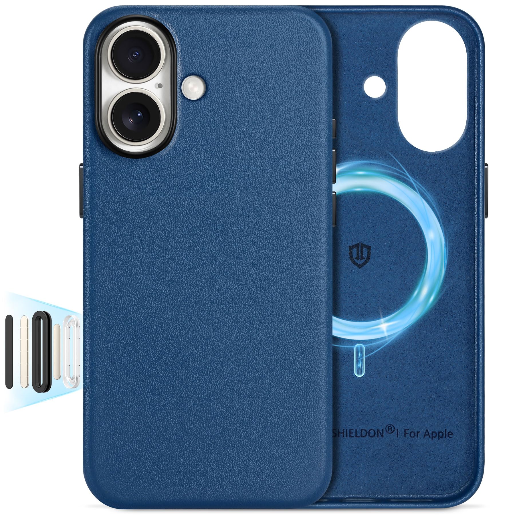SHIELDON Genuine Leather Case for iPhone 17 6.3 Inch 2025, Compatible with Magsafe, [Camera Button Updated], Slim Wireless Charg