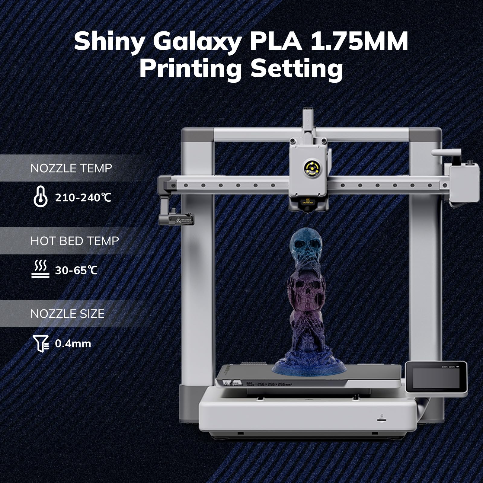 Amolen Pla 3D Printer Filament, Galaxy Gradient Color Changing With Light Filament 1.75Mm,Shiny Sparkle 3D Printing Filament For