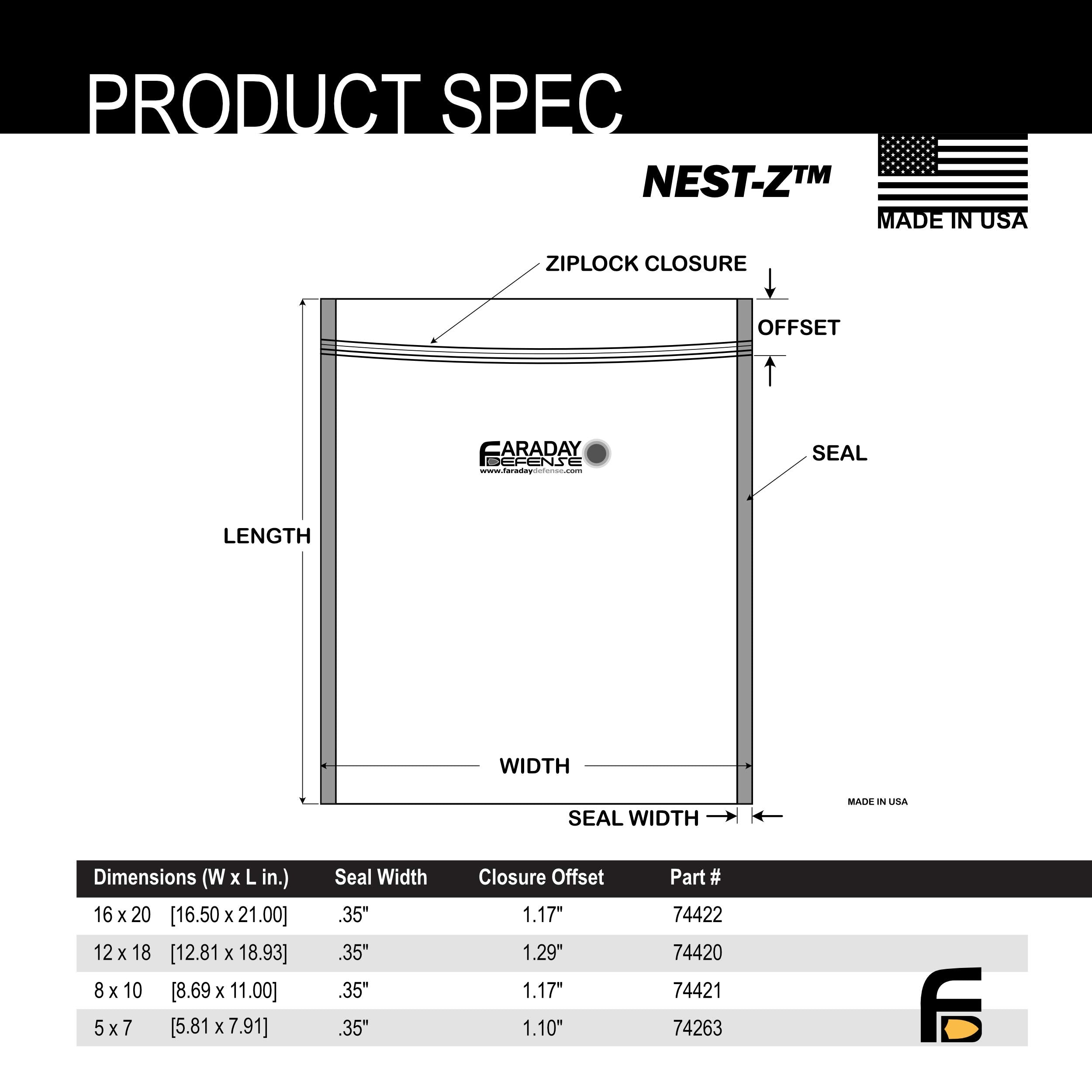 Faraday Defense 15Pc Kit Nest Z Faraday Bag Emp/Solar Flare Prepper Ultra Thick   Military Grade Design, Superior Shielding Perf