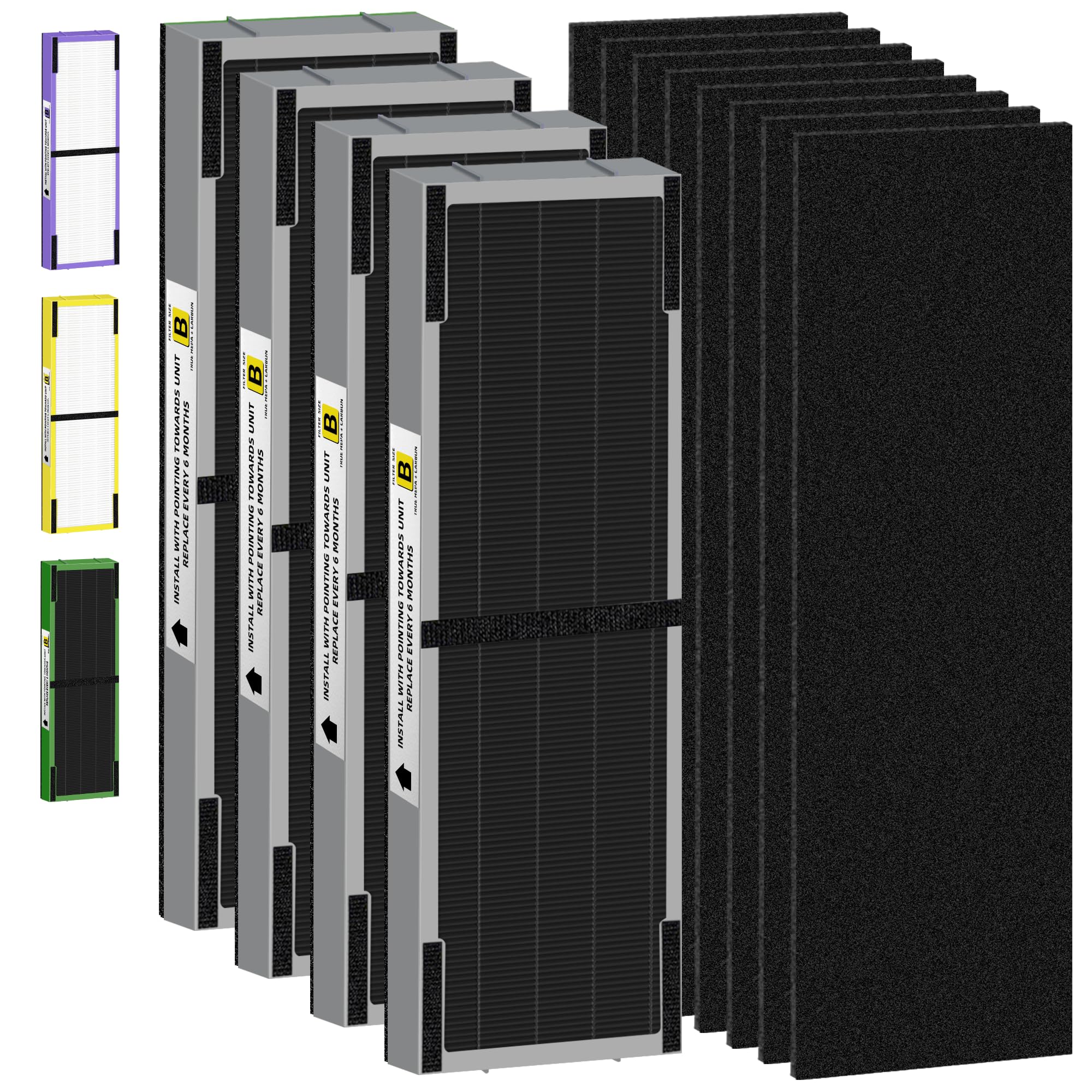 Flt4825Sm Hepa Smoke Clear Filter B Replacement Compatible With G Guardian Air Purifiers Ac4825 Ac4300 Ac4800 Ac4900 Ac4850,4 H1