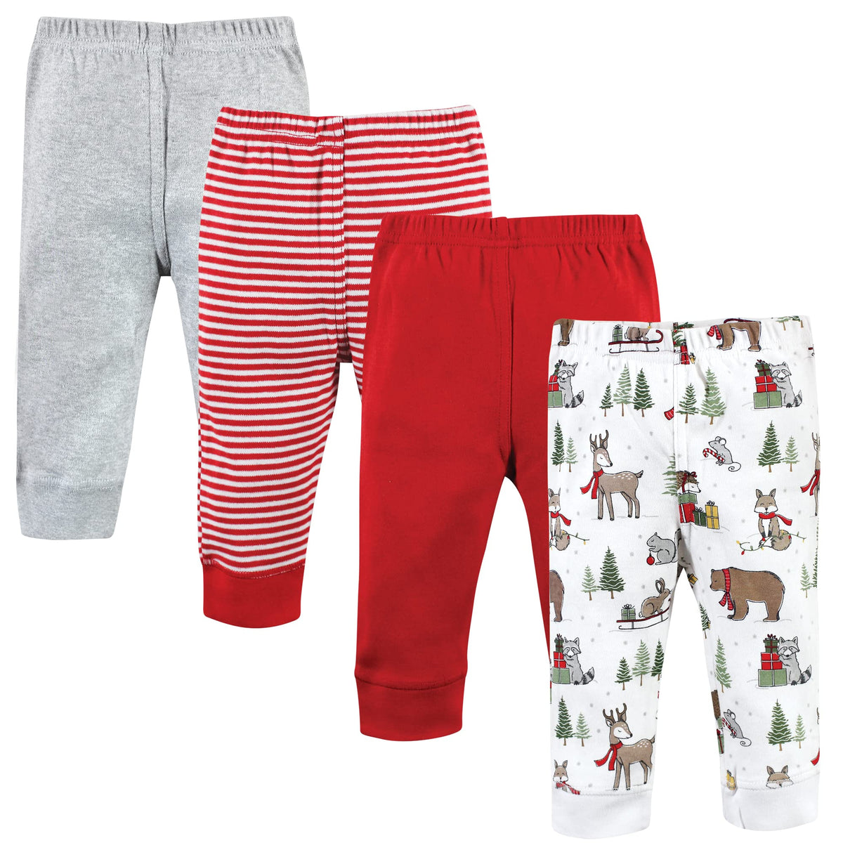 Hudson Baby Unisex Baby Cotton Pants And Leggings, Christmas Forest, 18 24 Months