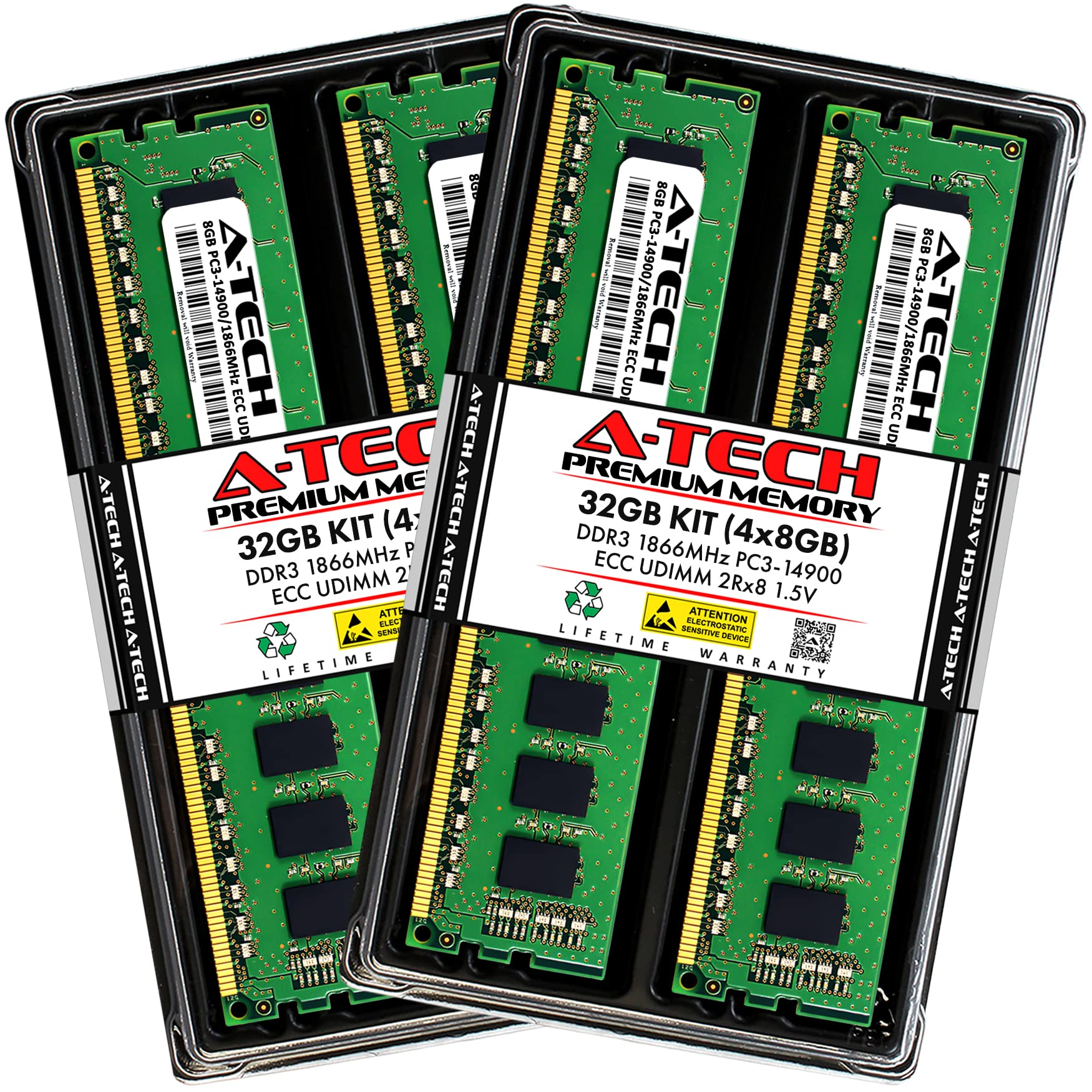 A Tech 32Gb Kit (4X8Gb) Ram For Apple Mac Pro Late 2013 | Ddr3 1866Mhz Pc3 14900E Ecc Udimm 2Rx8 1.5V 240 Pin Unbuffered Dimm Me