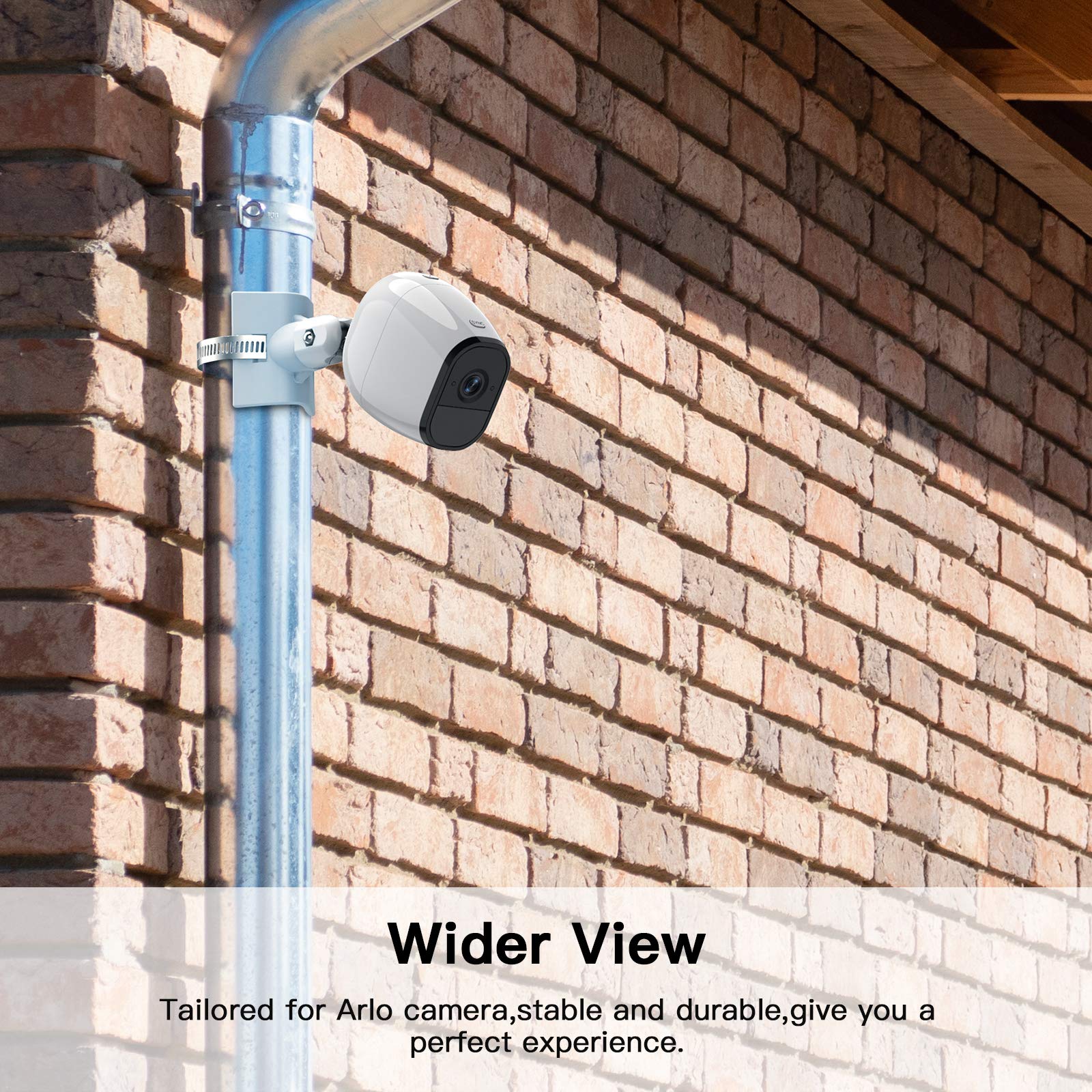 Outdoor Camera Mount For Arlo Pro 5S/Pro 4/Pro 3/Ultra 2/Essential Xl, For Eufycam 2C/2C Pro And More 1/4�� Threaded Camera No Drill Pole Mount(White, 1 Pack)