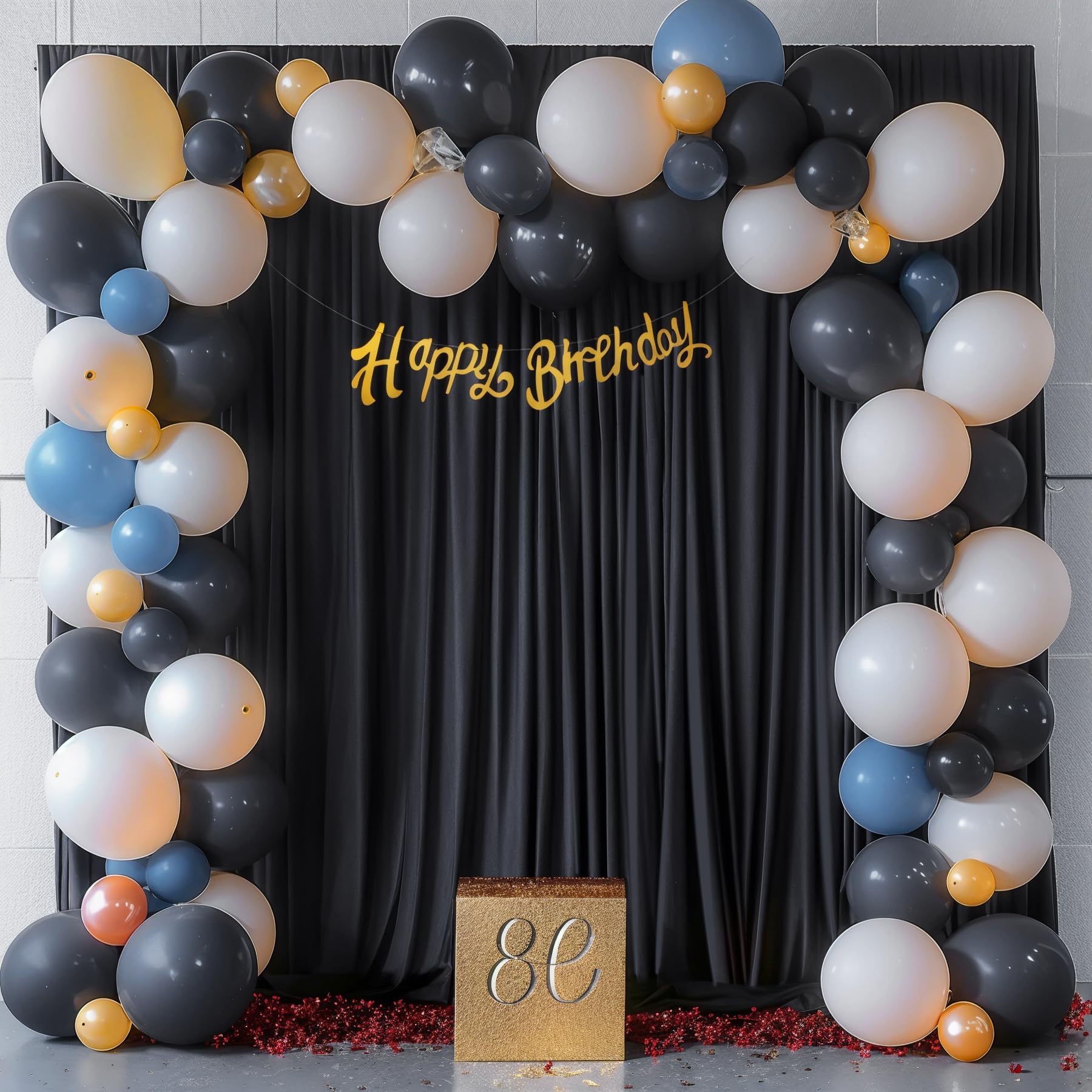Black Backdrop Curtains For Parties, Soft Fabric Drapes Wedding Black Curtain Backdrop For Birthday Party Decorations Background