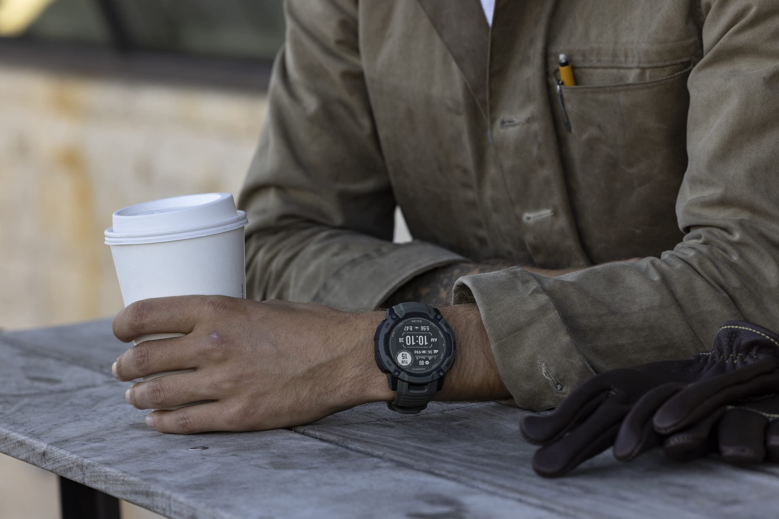 Garmin Instinct 2X Solar, Rugged Gps Smartwatch, Built-In Flashlight, Solar Charging Capability, Multi-Band Gnss, Whitestone