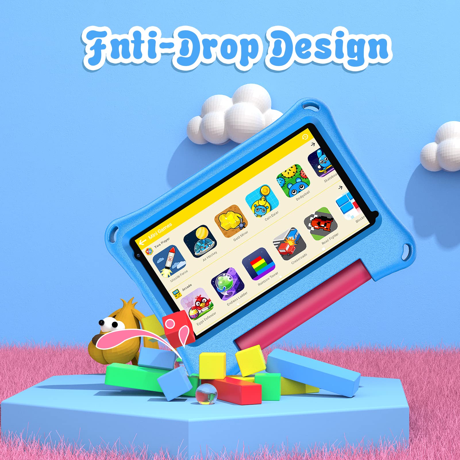 Vasoun Kids Tablet 7 Inch Tablet For Toddlers, Android Tablet 2Gb Ram 32Gb Ram Tablet For Kids With Wifi Dual Camera, Parental C