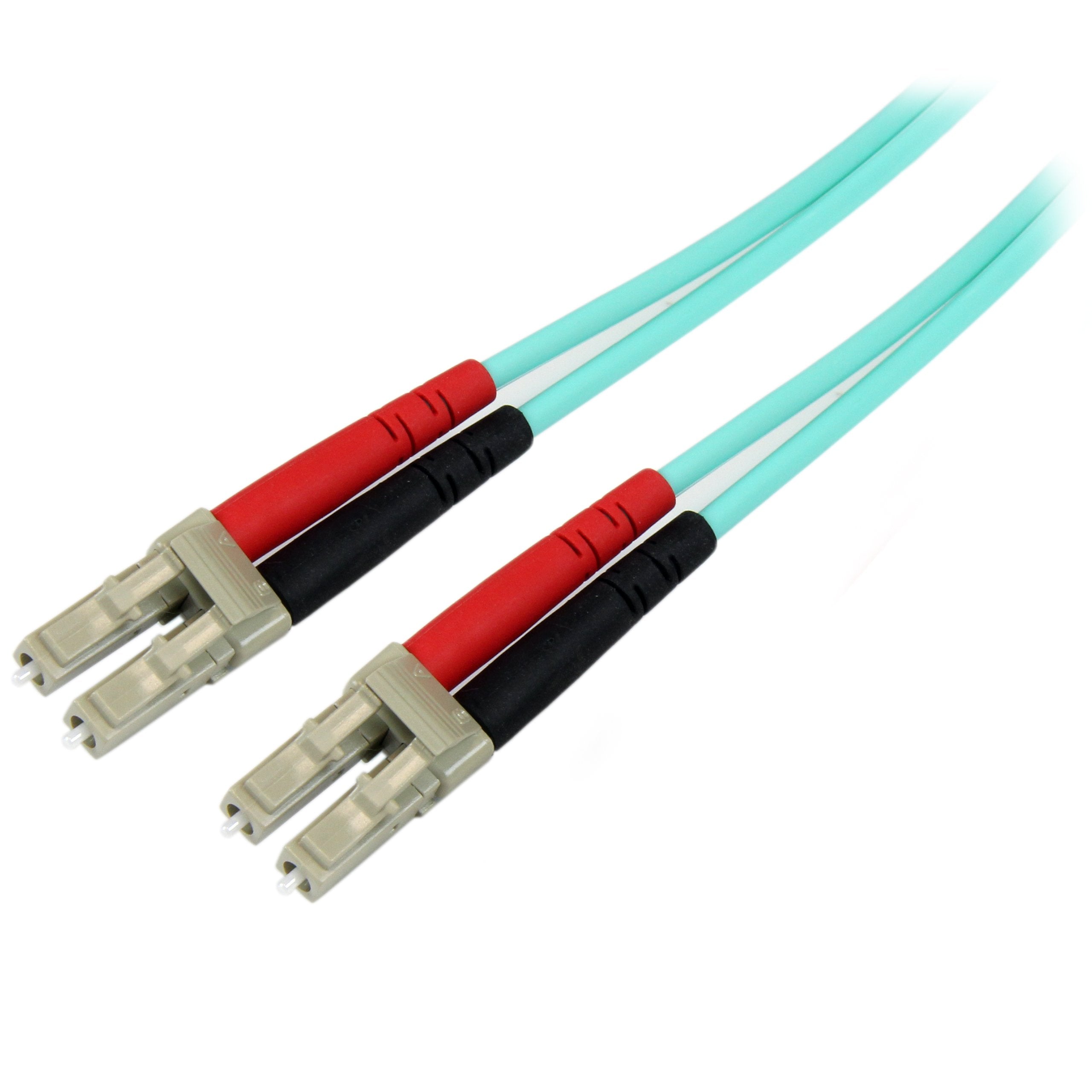 Startech.Com Aqua Om4 Duplex Multimode Fiber     1M / 3 Ft     100 Gb     50/125     Om4 Fiber     Lc To Lc Fiber Patch Cable (4