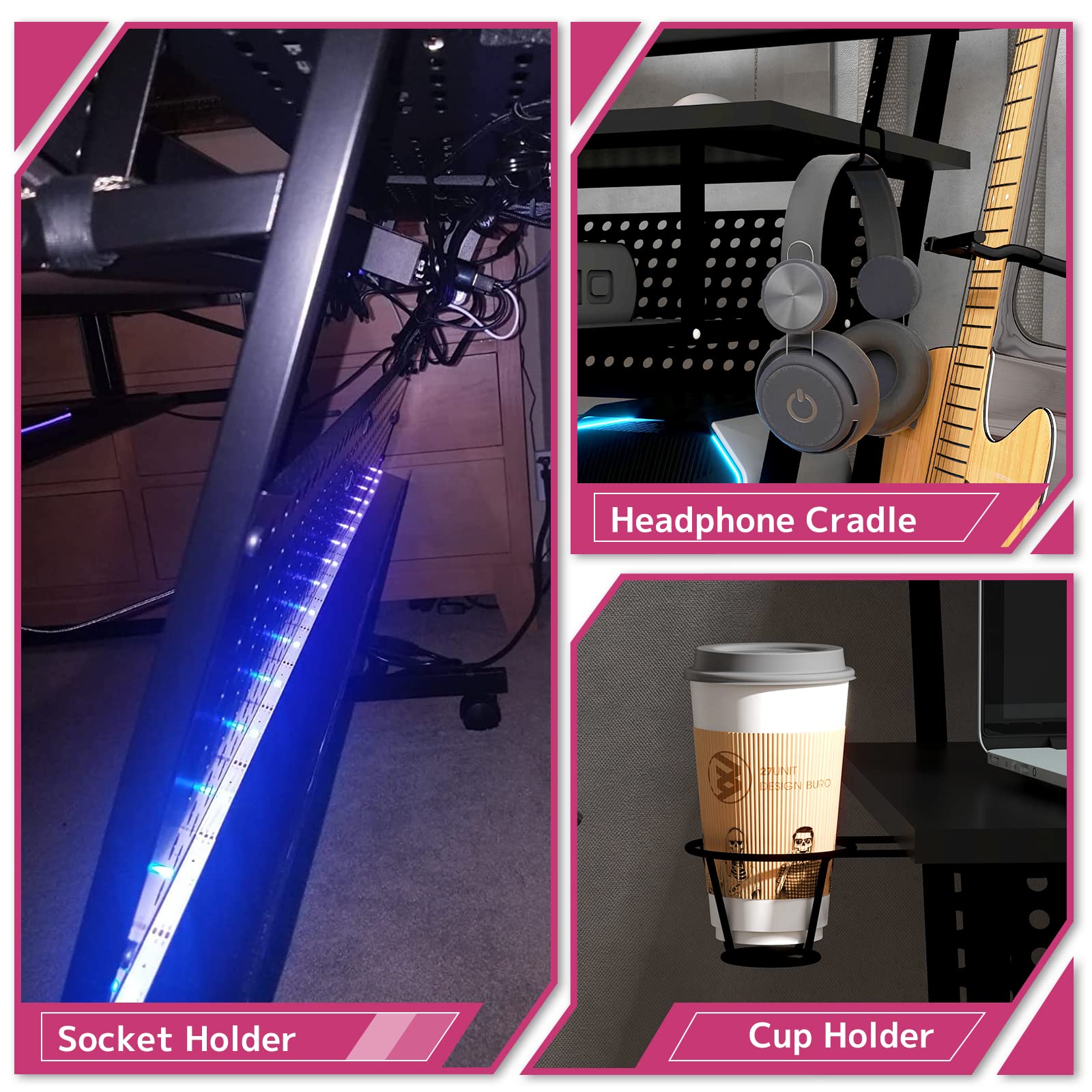 Acme Suitor Wooden Top Music Recording Studio Desk With Keyboard Tray In Black