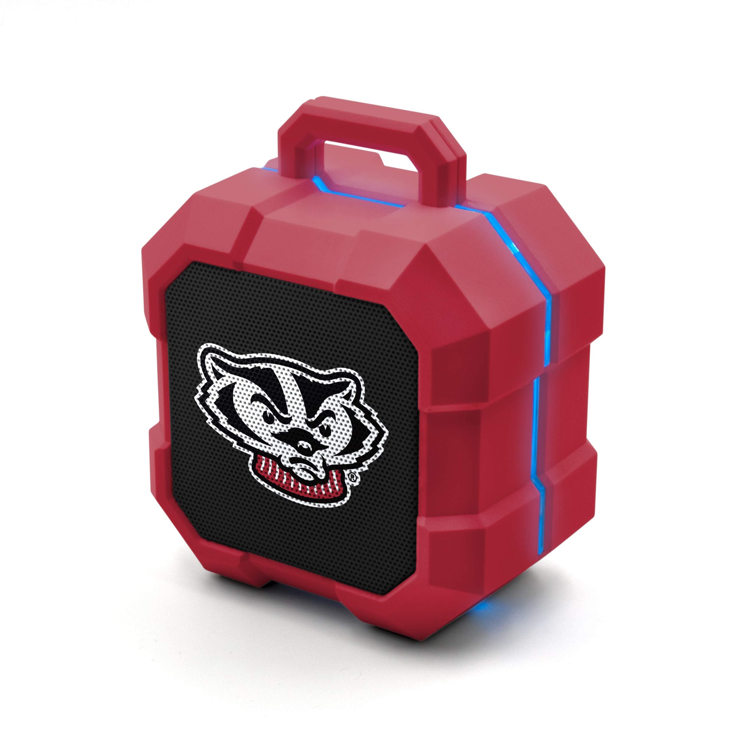 Soar Ncaa Shockbox Led Bluetooth Speaker, Wisconsin Badgers