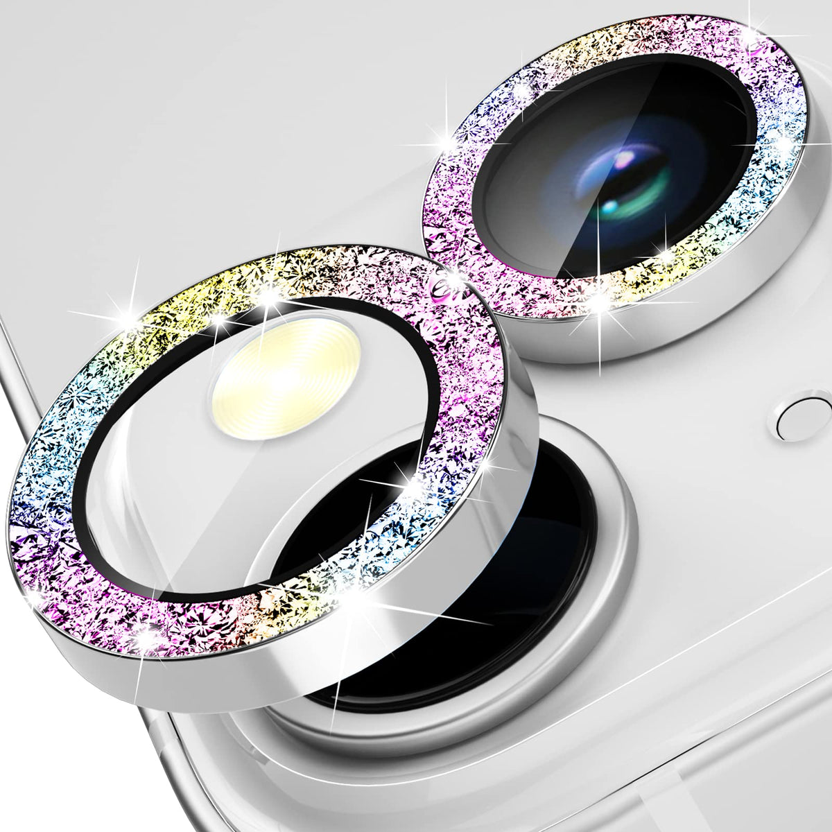 Imluckies Compatible With Iphone 15 14 / Iphone 14 15 Plus Camera Lens Protector Bling, Upgraded 9H Tempered Glass Lens Screen P