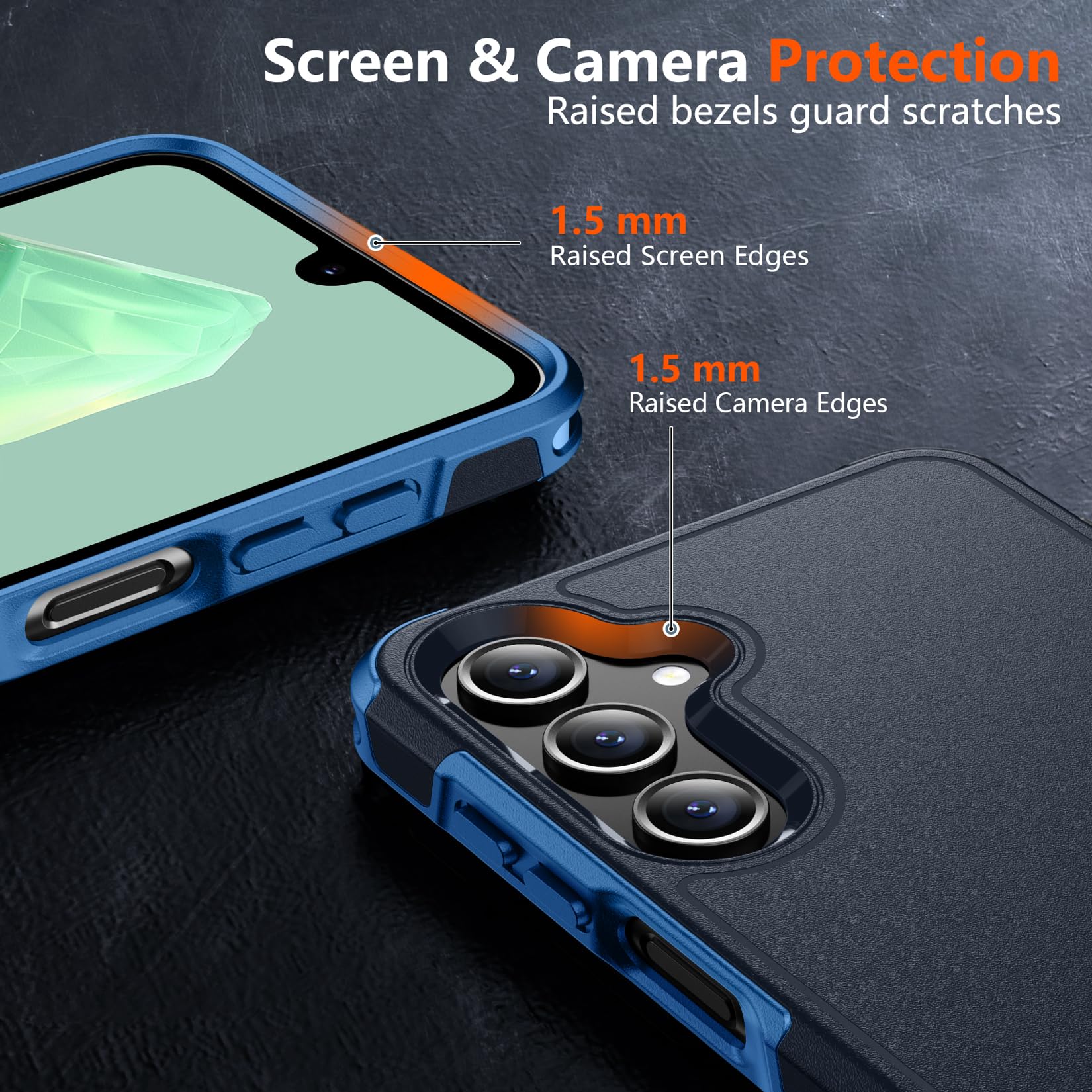 Spidercase For Samsung Galaxy A16 5G Case,[12 Ft Military Grade Drop Protection] 2 Pack[Tempered Glass Screen Protector + Camera