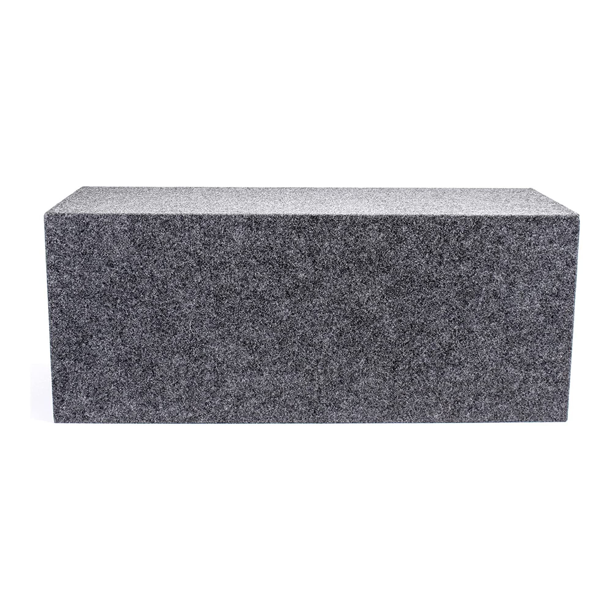 Qpower 12 Inch Heavy Duty Dual Sealed Carpet Covered Car Audio Vehicle Subwoofer Enclosure Woofer Box With Spring Loaded Terminals, Charcoal Gray