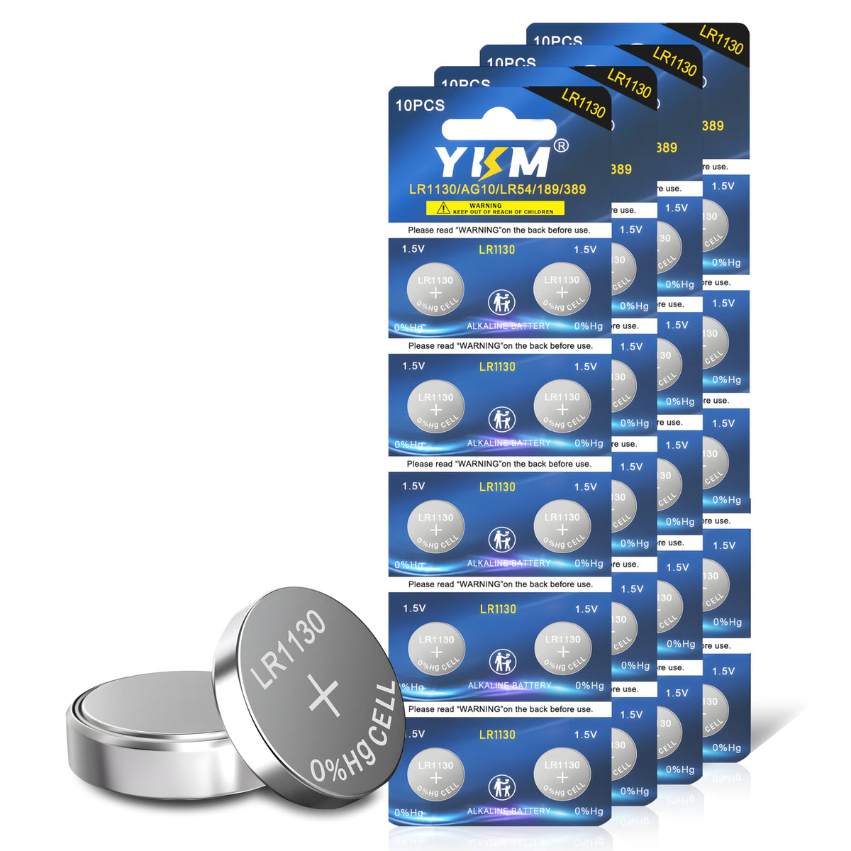 Ykm Ag10 Lr1130 Battery L1131F L1131 L1131C 389 390 Lr54 Lr 1130 1.5V Alkaline Batteries For Calculator Watch Battery 40 Pack