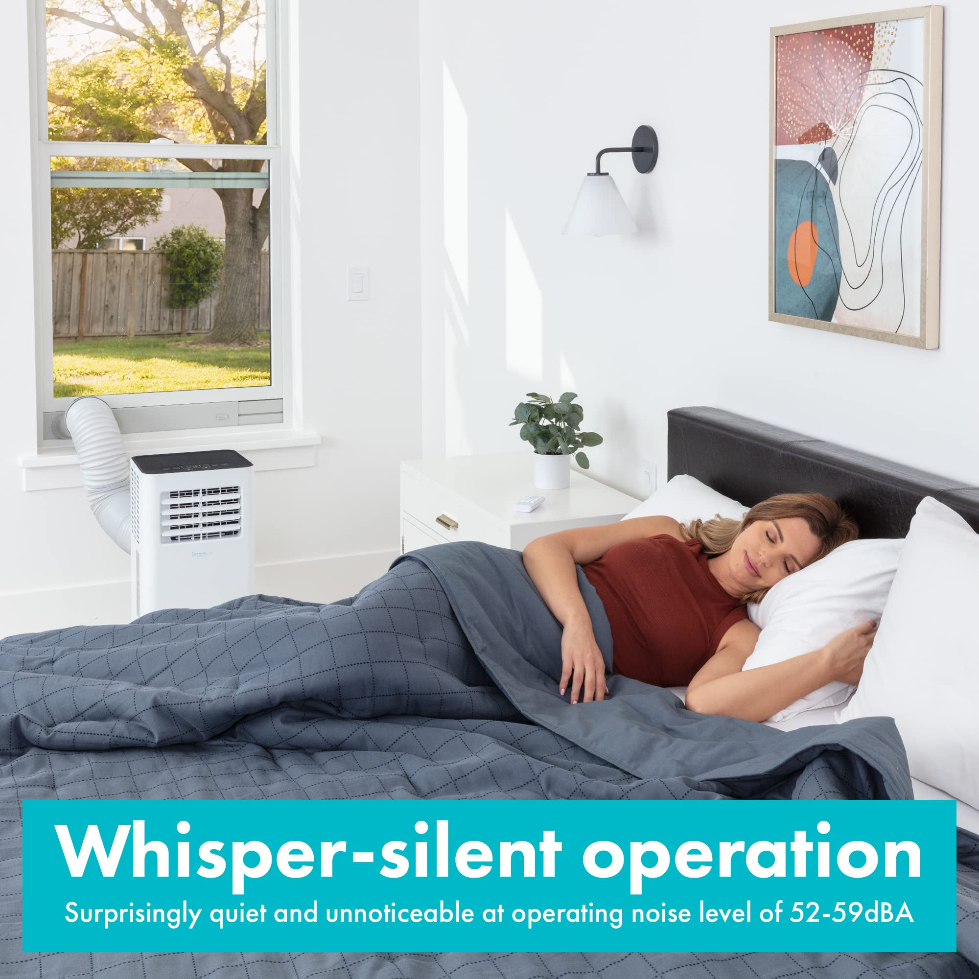 Serenelife Small Air Conditioner Portable 8,000 Btu With Built-In Dehumidifier - Portable Ac Unit For Rooms Up To 350 Sq Ft - Wi