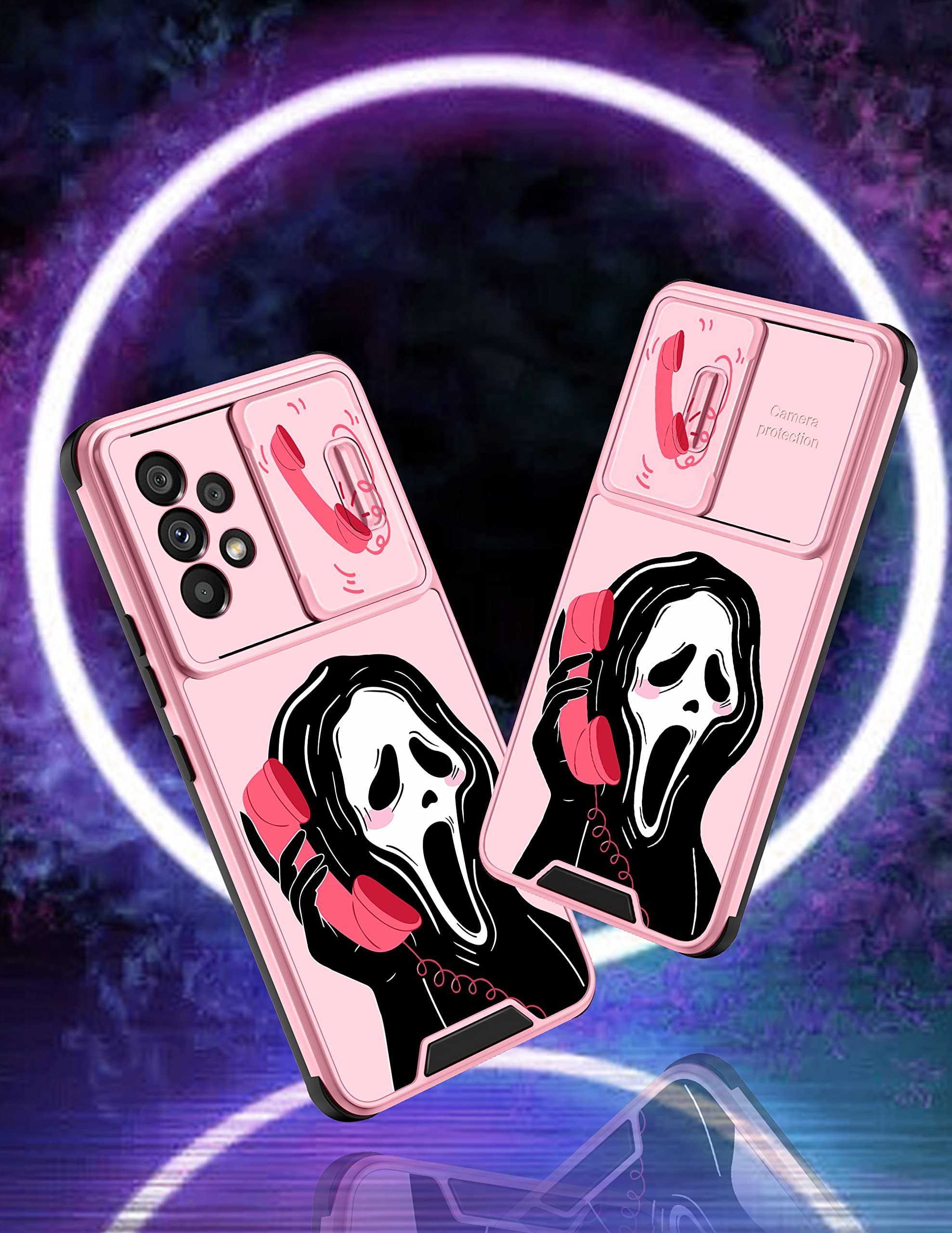 Goocrux For Samsung Galaxy A53 5G Case Skeleton For Women Girls Cute Skull Girly Phone Cover Gothic Design Aesthetic With Slide