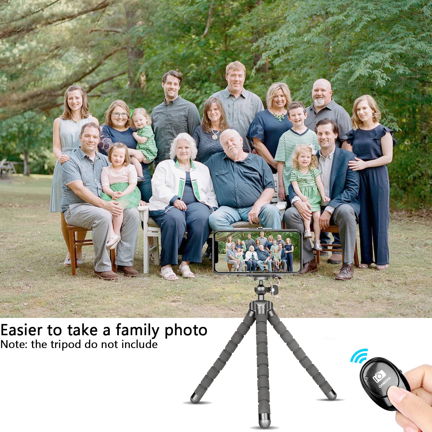 Phone Camera Remote Control(2 Pack) For Photos & Videos, Wireless Camera Remote Shutter Clicker Compatible With Iphone/Android P