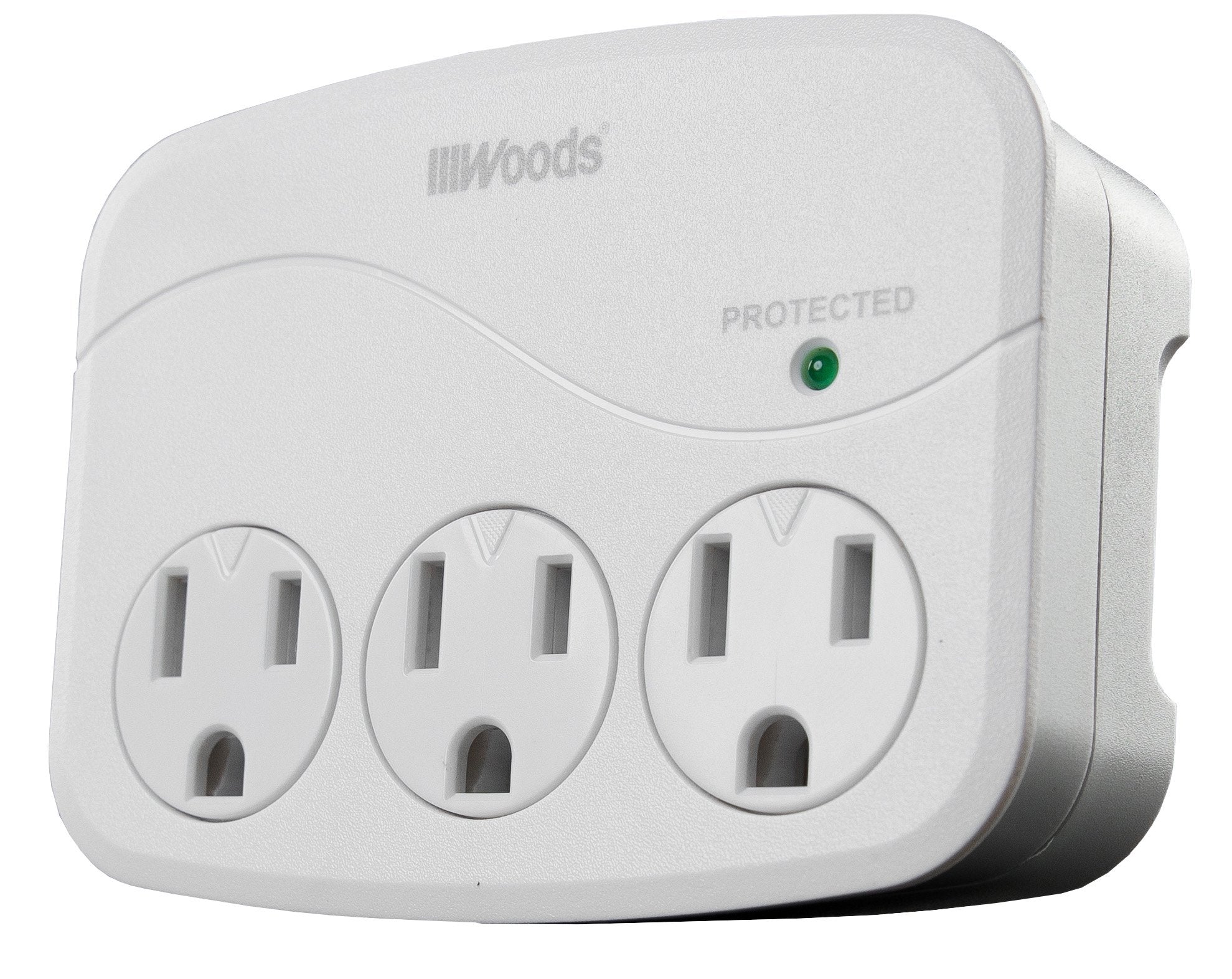 Woods 41034 Surge Protector With 3 Power, 3 Outlet 1000J Of Protection