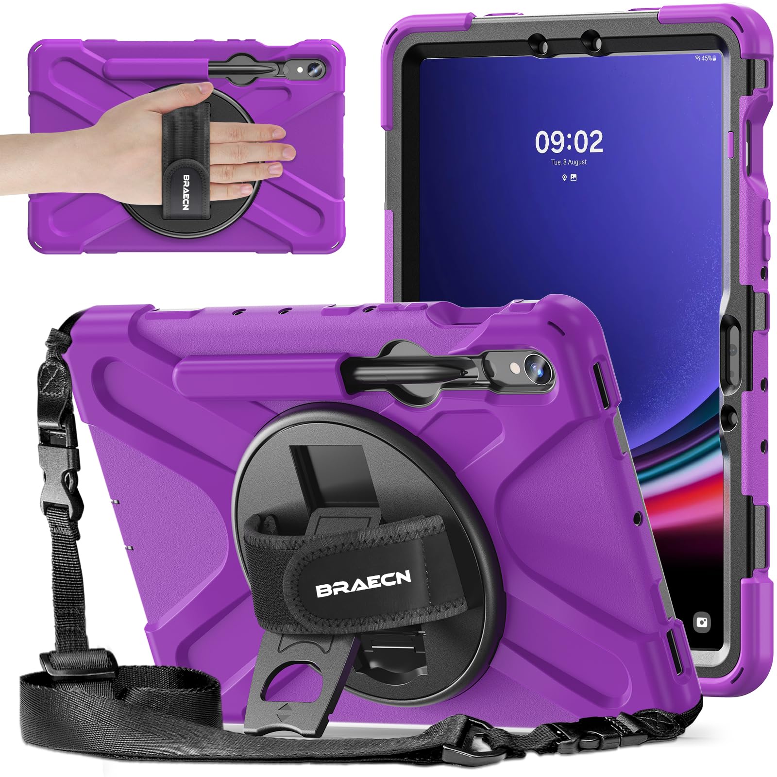 Braecnstock For Samsung Galaxy Tab S9 Fe/S9/S8/S7 5G Case 10.9''/11'' 2023/2022/2020 Shockproof Protective Tab S9 Fe/S9/S8/S7 Ta