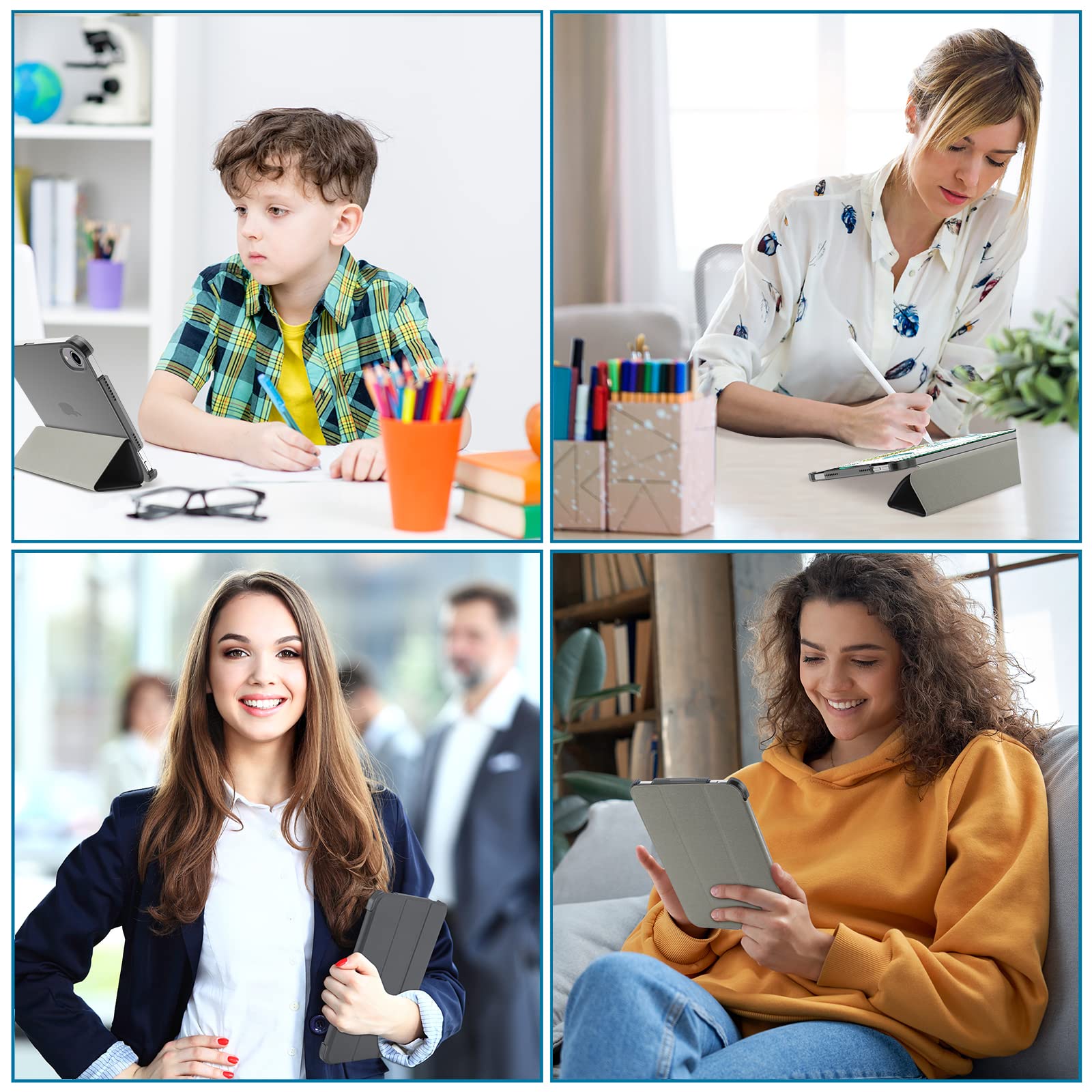 Procase Smart Case For Ipad Mini 7 A17 Pro 2024/Ipad Mini 6 2021 8.3 Inch Ipad Mini 7Th/6Th Gen Case, Hard Back Cover For Ipad Mini 8.3' 7Th Gen A2995/A2996/A2993/6Th Gen A2567 A2568 A2569  Grey