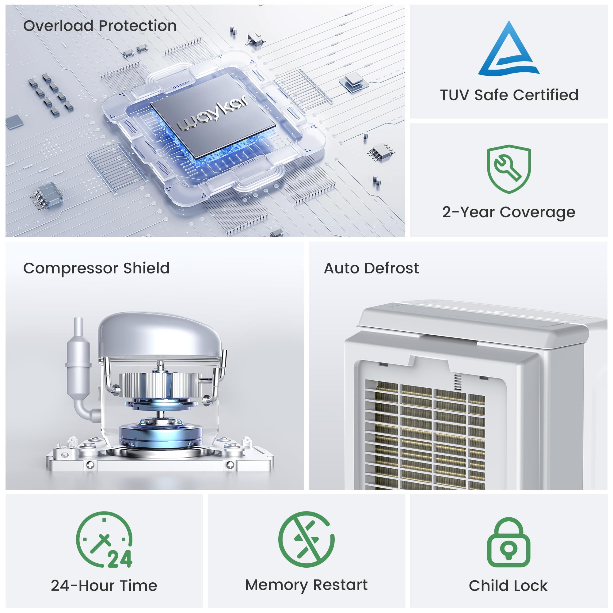 Waykar 34 Pints 2025 Most Efficient Energy Star Dehumidifier For Up To 2200 Sq. Ft. For Home And Basement With Auto Or Manual Dr