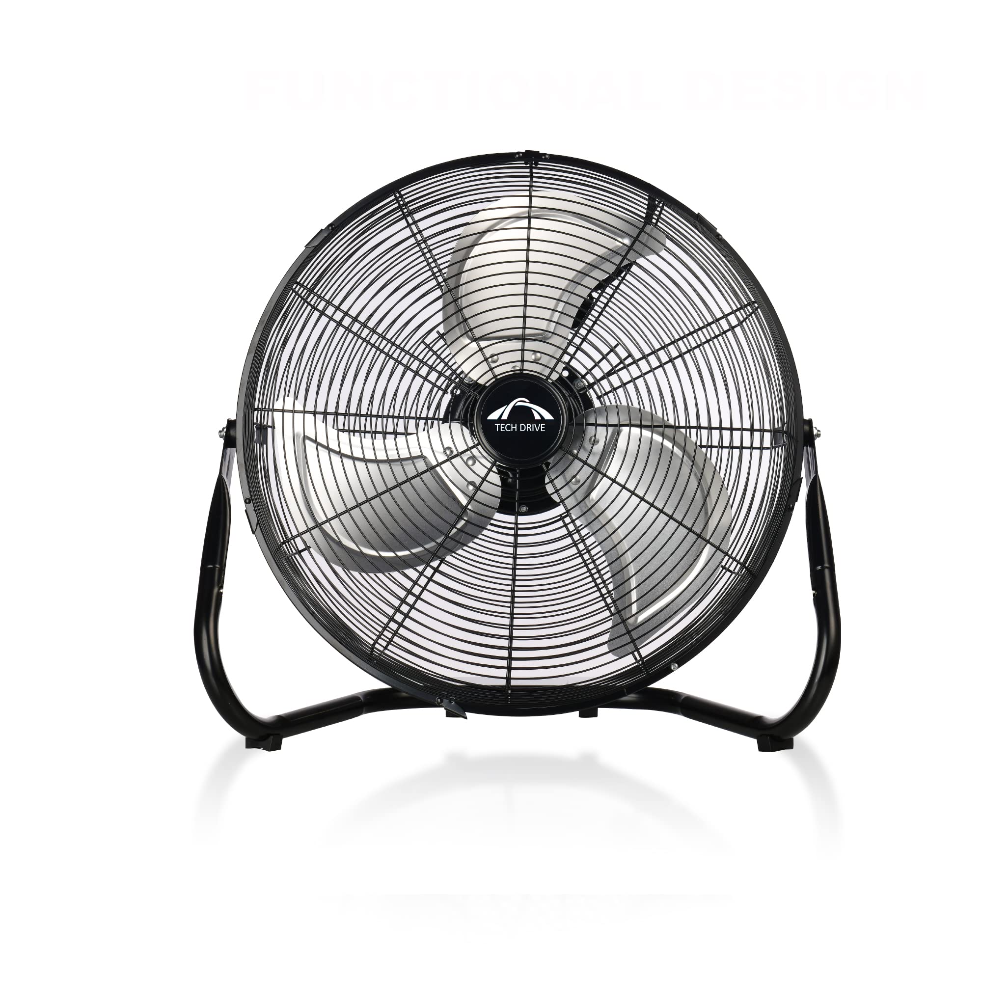 Tech Drive High Velocity Floor Fan,12 Inch Heavy Duty Metal Industrial Fans,3 Powerful Speed,360 Adjustable Tilting And All Meta