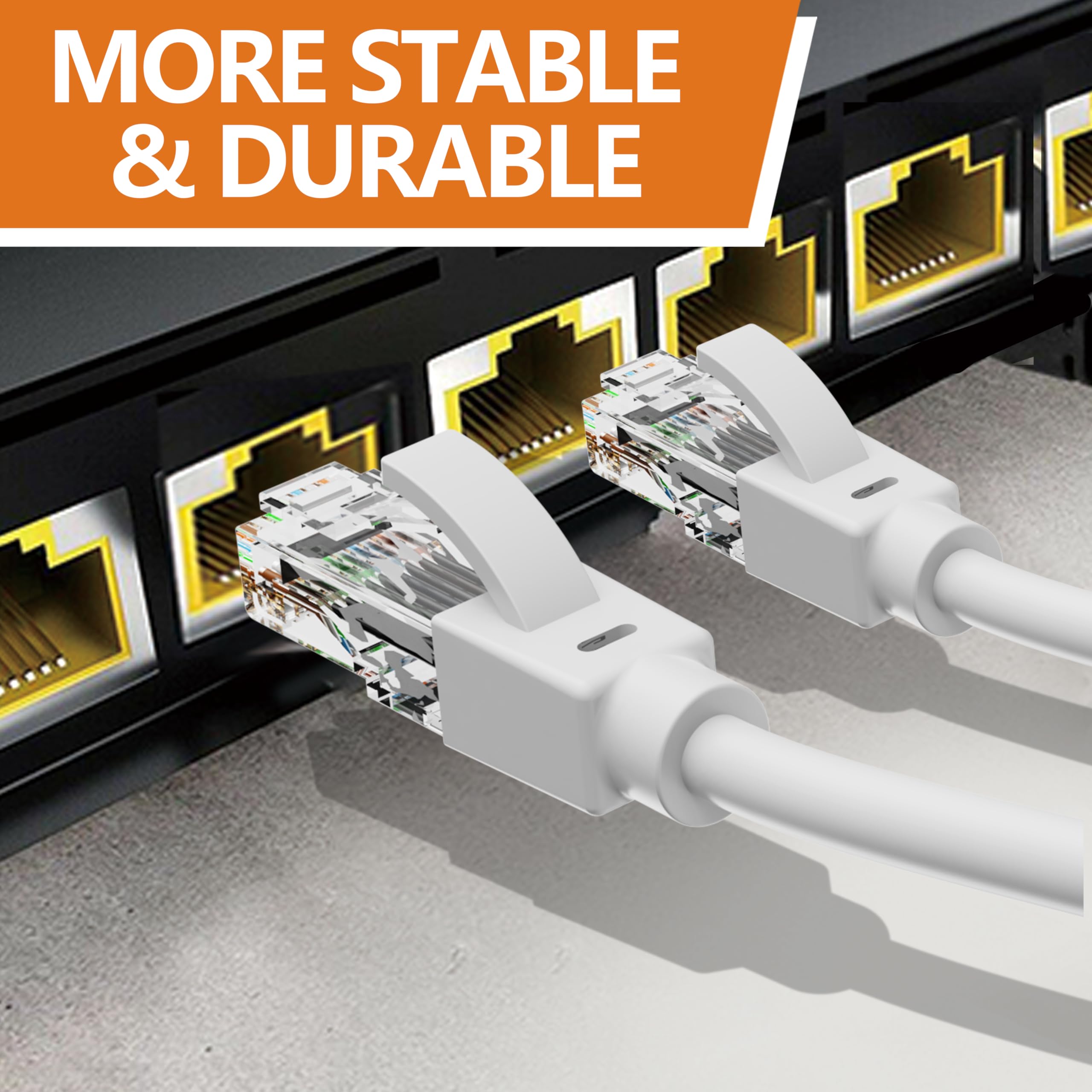 30 Ft Ethernet Cable For Cat5E/Cat6, 10Gbps 24Awg Cat6 Network Cable, Cca Direct Burial Cable, Utp, Lldpe, Rj45 Patch Lan Cord,