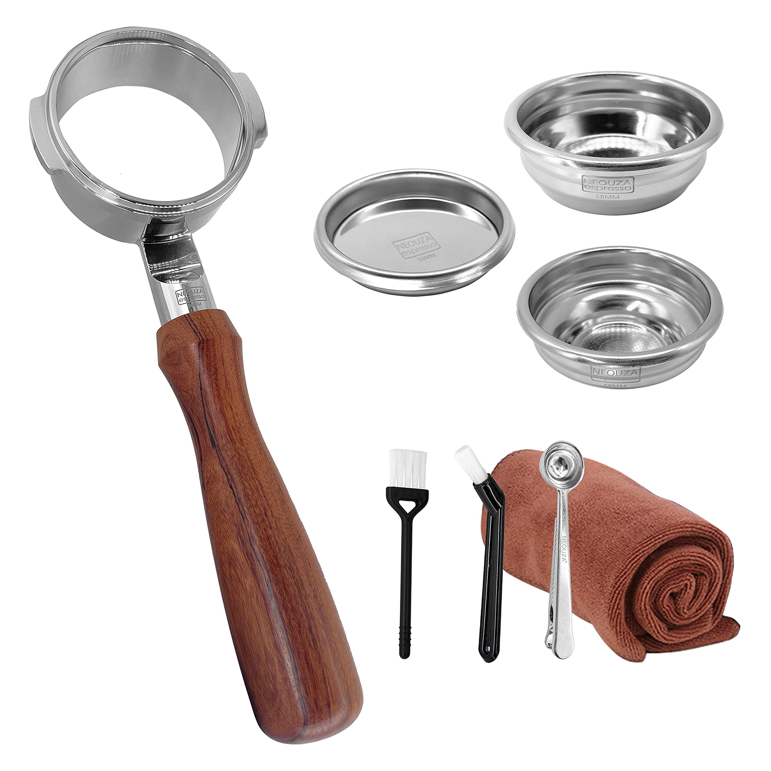 58Mm Bottomless Portafilter For Espresso Coffee Machine Compatible With Sage Breville Bes900Xl, Bes920Xl, Bes980Xl, Bes990Bss Tw