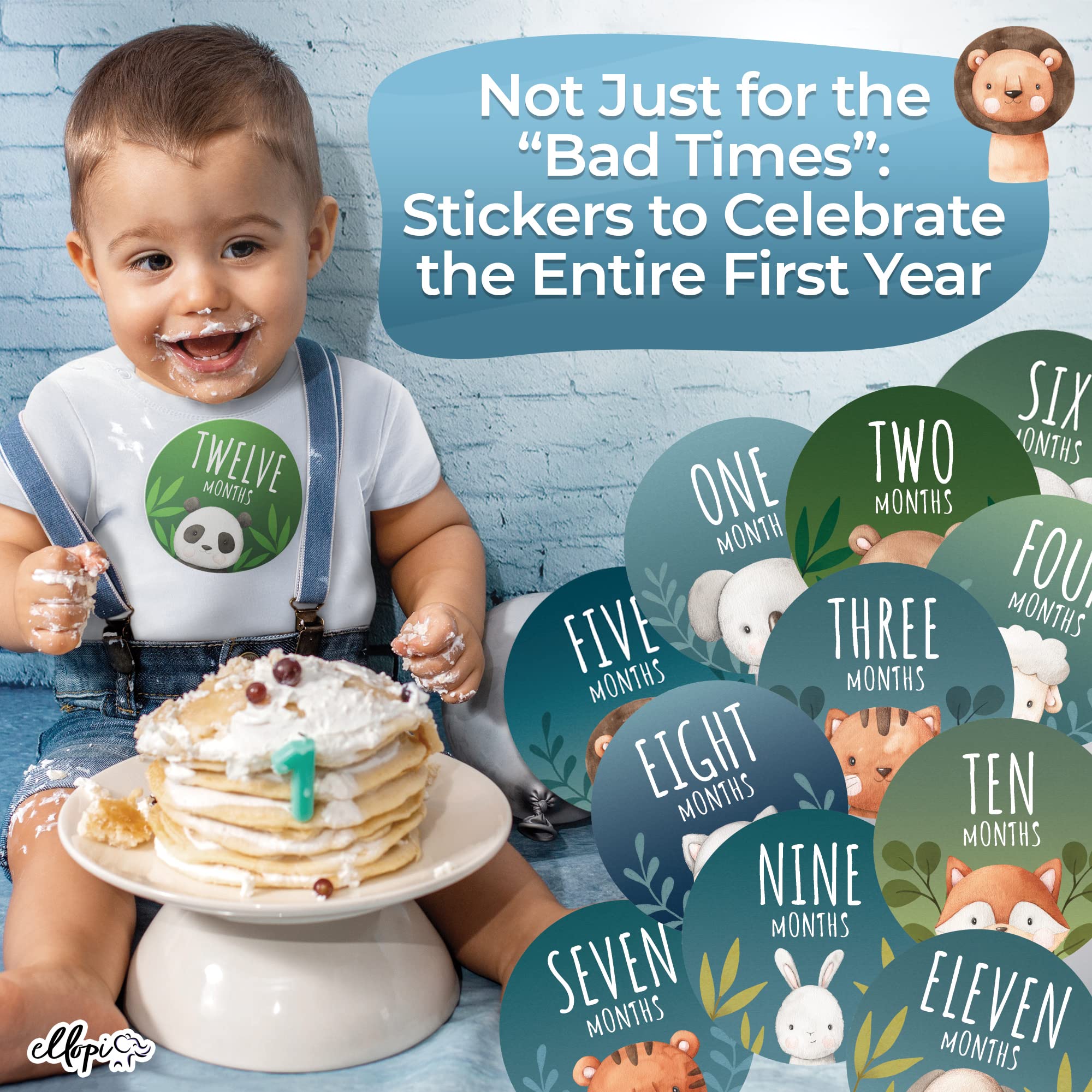 Hilarious 30 Pack Of Blue And Green Baby Milestone 4 In Stickers And Decals. Super Funny Baby Shower Sticker Set. Great For New