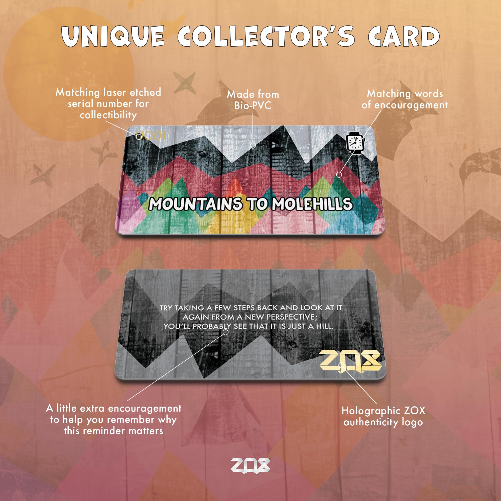 Zox Android Smart Watch Band - Mountains To Molehills | Soft, Adjustable Elastic Band With Motivational Affirmations And Beautif