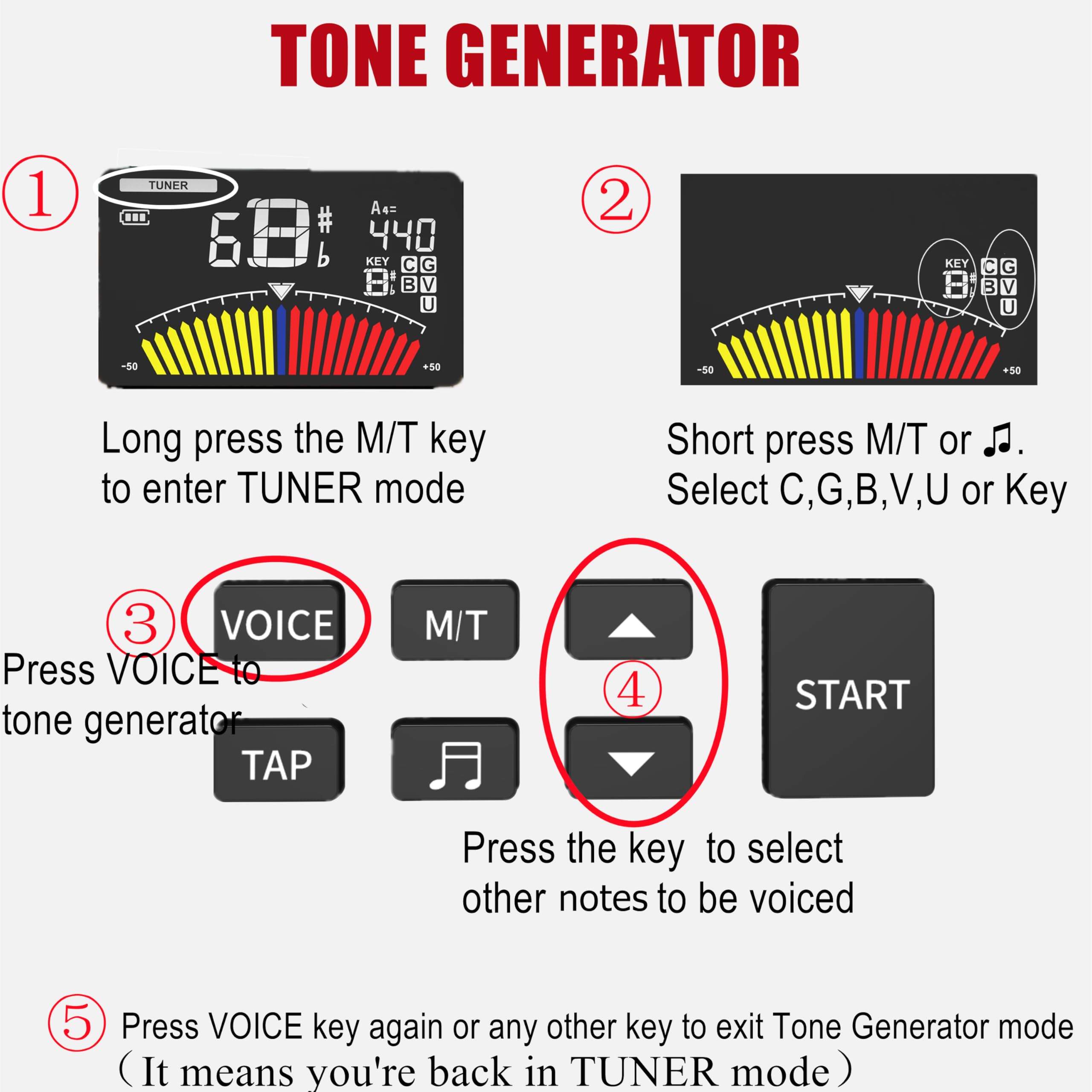 Metronome Tuner,Metronome&Tuner,&Tone Generator 3 In 1, Fast And Accurate Tuning, Three Beat Sound,English Vocal Counting Beat,B