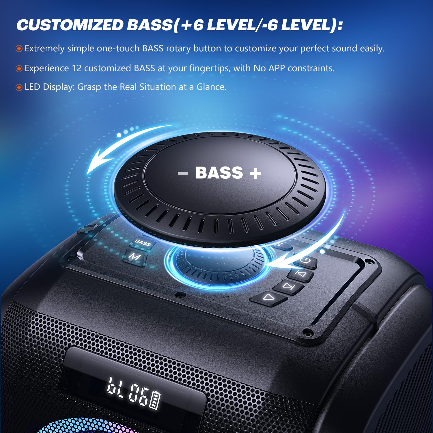 W King 250W Peak Party Large Bluetooth Speaker Loudest Boom Box/Massive 120Db/12 Custom Bass, V5.3 Big Portable Speaker Wireless