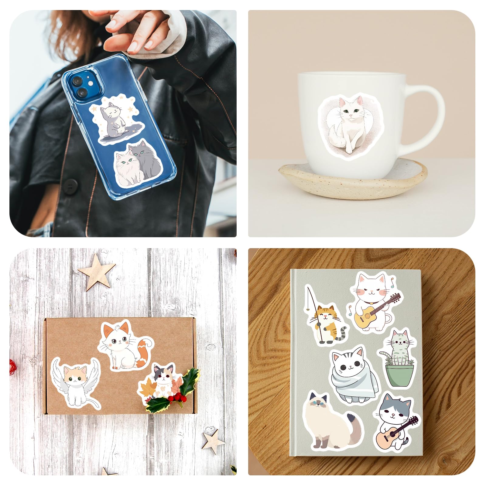 102 Pcs Cat Stickers,Cute Cat Stickers Animal Stickers For Adults,Unique Designed Cartoon Vinyl Waterproof Aesthetic Funny Cat Stickers For Water Bottles Laptop Computer Skateboard
