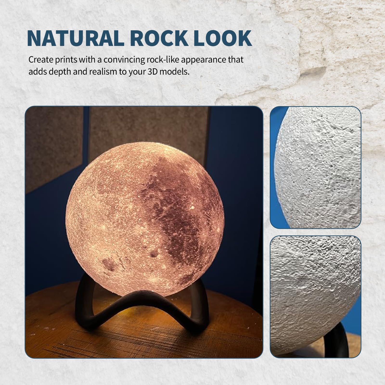 Overture Rock Pla Filament 1.75Mm, Marble Pla 3D Printer Filament 1Kg Spool (2.2Lbs), Dimensional Accuracy +/  0.02 Mm, Fit Most