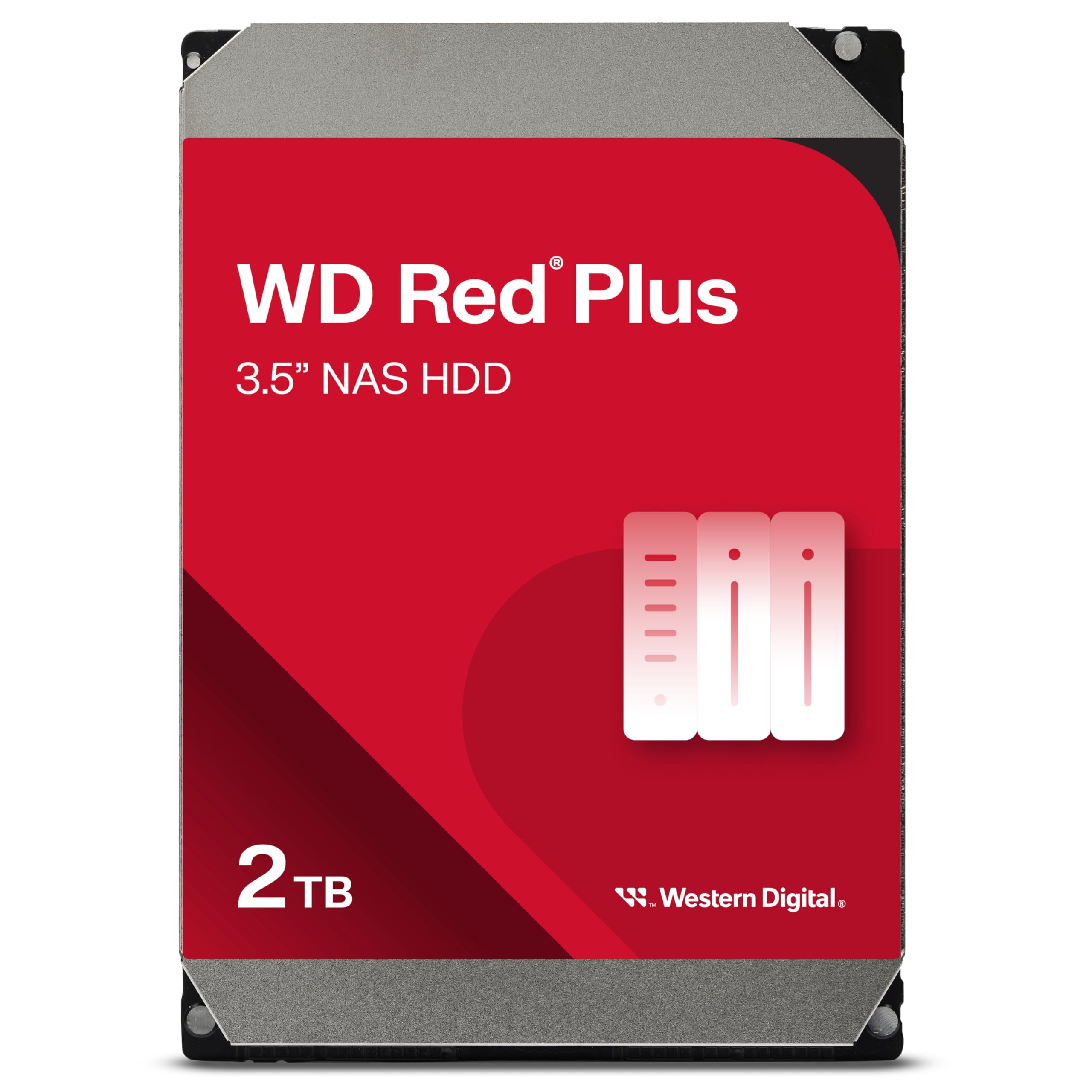 Western Digital 2TB WD Red Plus NAS Internal Hard Drive HDD - 5400 RPM, SATA 6 Gb/s, CMR, 128 MB Cache, 3.5 -WD20EFZX