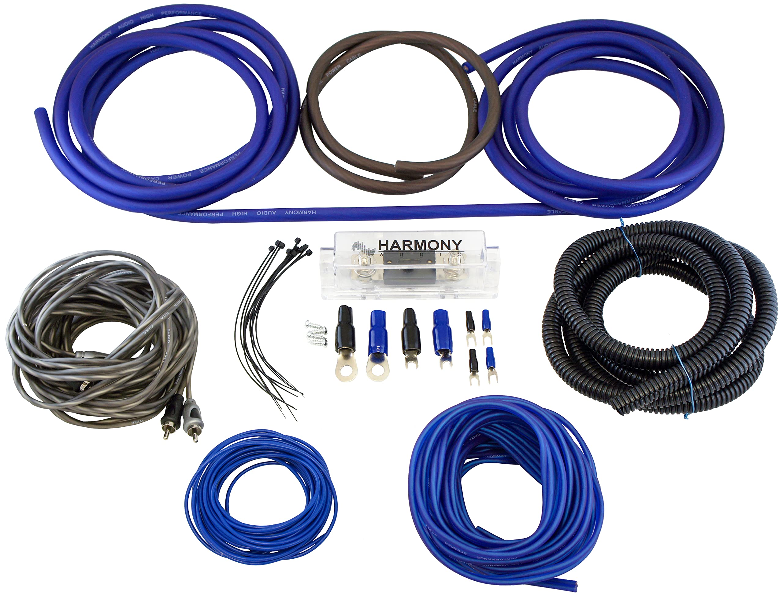 Harmony Audio Ha Ak4 Car Stereo Complete 4 Gauge 1800W Amp Amplifier Install Kit   Nickel Plated
