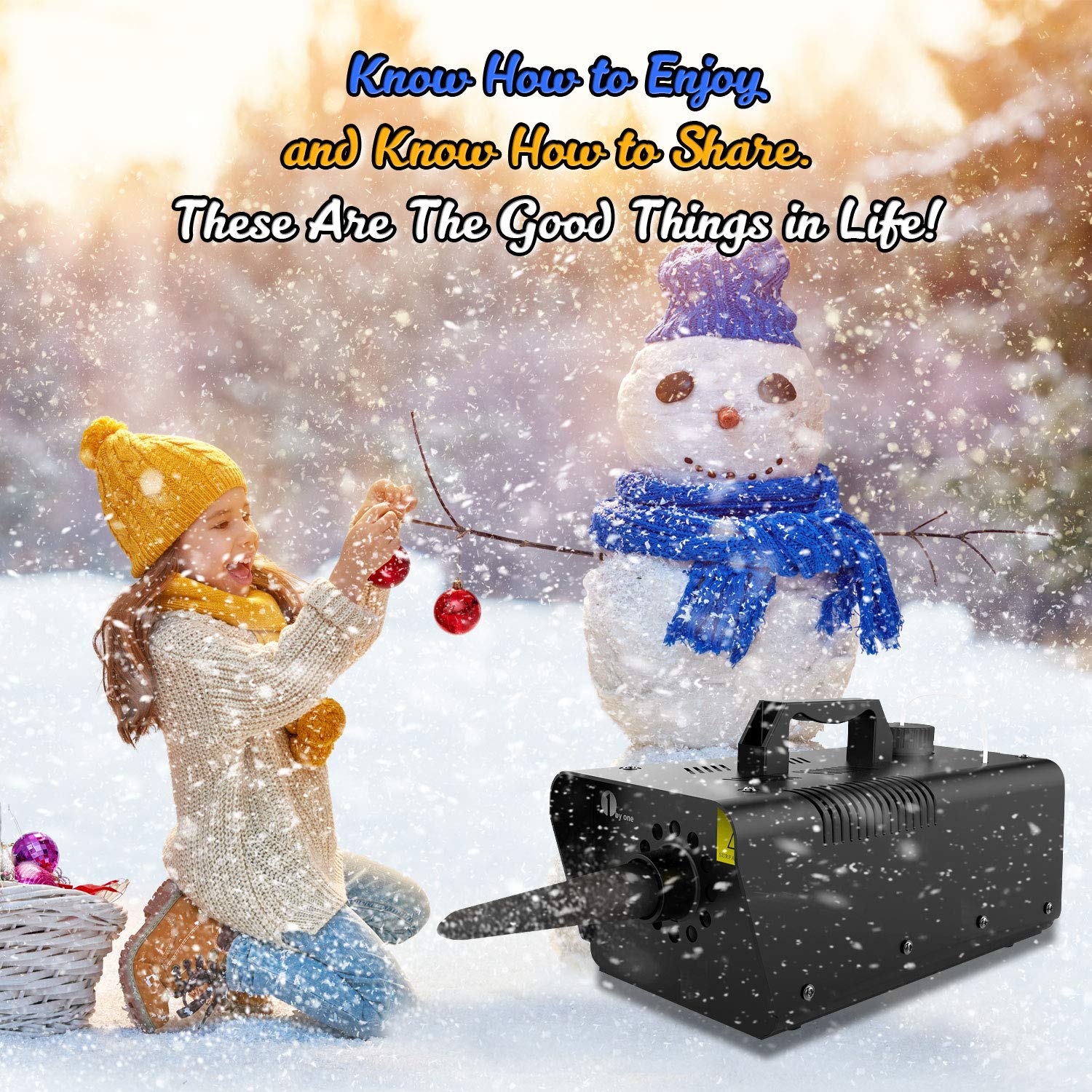 1Byone 650W Snow Machine Wired Remote Control Great Machine For Kids, Parties, Parades